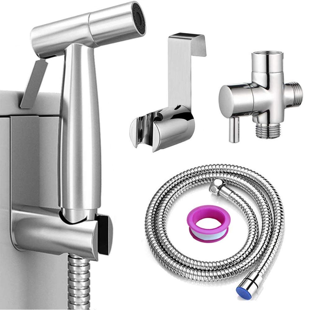 OTTOLIVES Handheld Bidet Sprayer for Toilet, Spray Attachment with Hose for Feminine Wash, Baby Cloth Diaper Washer, Stainless Steel Cleaner and Shower Sprayer for Pet, Bathroom or Toilet