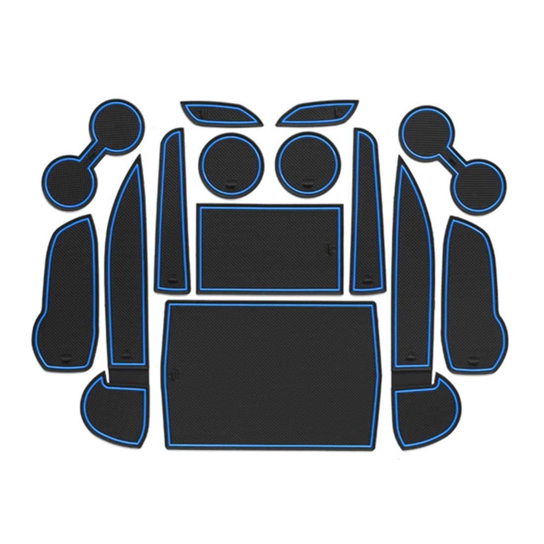 smabee Anti-Slip Gate Slot Mat for Mitsubishi Pajero Sport 2015 2016 2017 2018 2019 Montero Shogun Rubber Cup Mats Accessories Stickers(Blue)