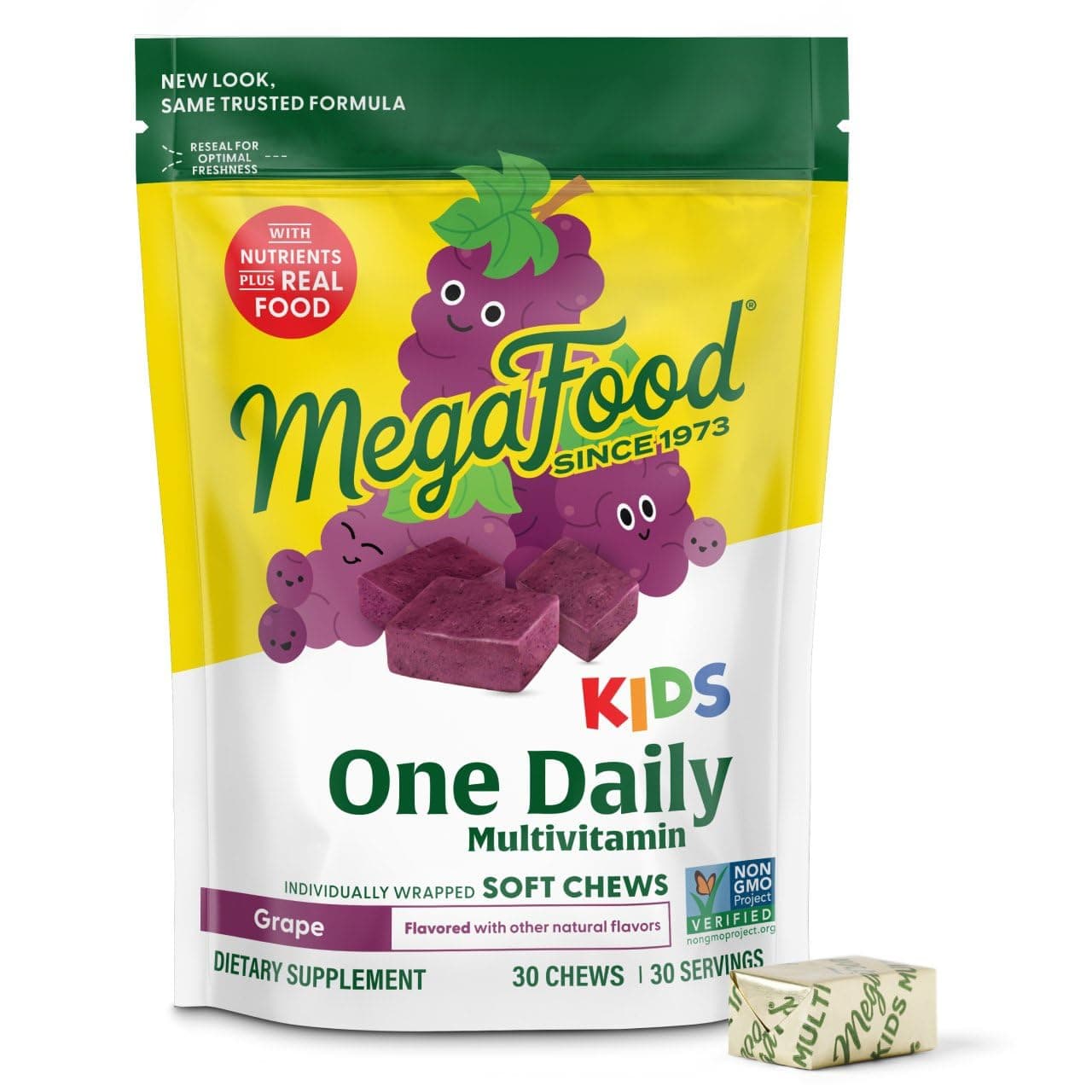– Kids One Daily Multivitamin Soft Chews - Kids vitamins with Vitamin B, Vitamin C, Vitamin D & Vitamin E - Age 4+, Vegetarian Supplement, Made Without 9 Food Allergens- Grape Flavor- 30 Chews