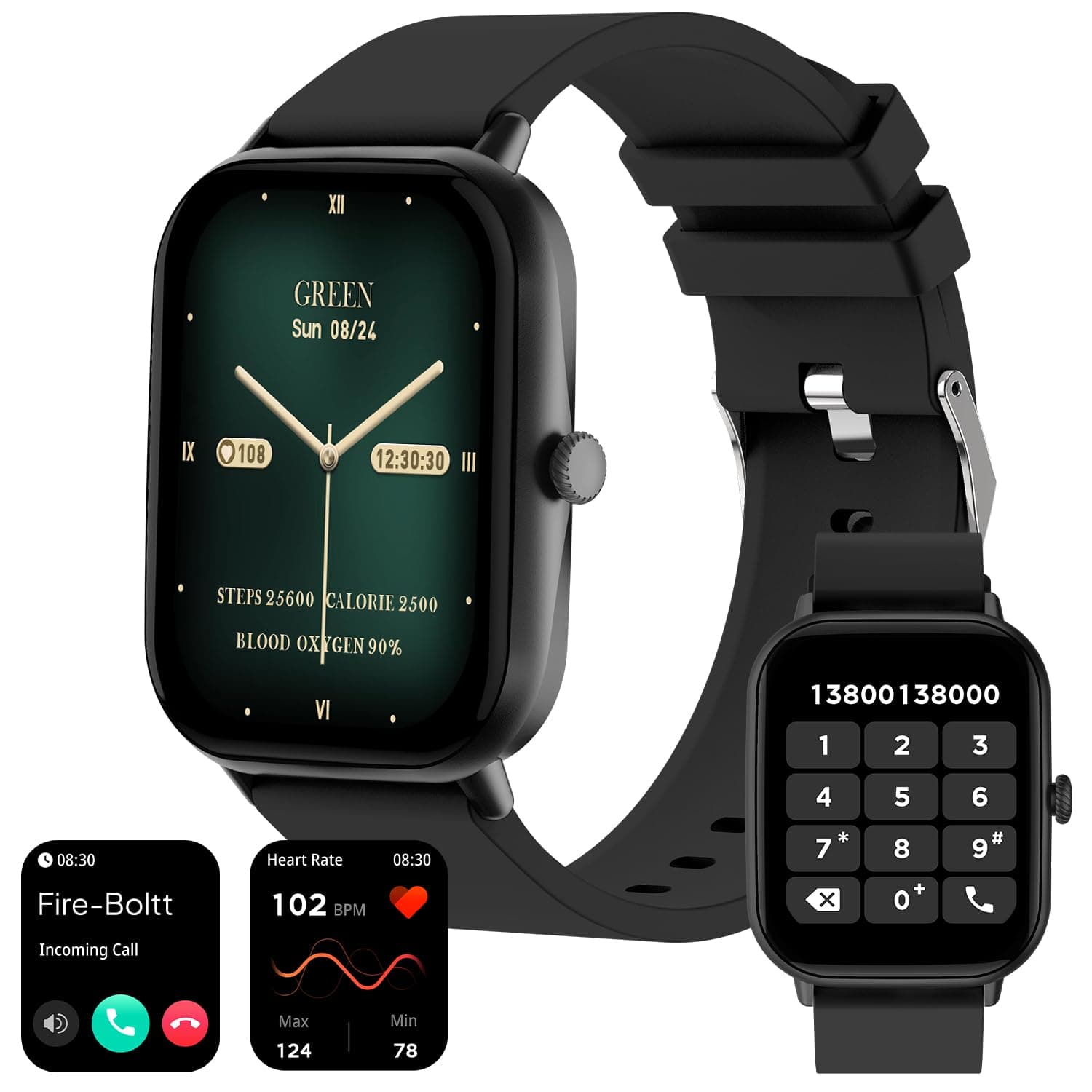 Fire-Boltt Ninja Call Pro Max 51.05mm (2.01 inch) Display Smart Watch, Bluetooth Calling, 120+ Sports Modes, Health Suite, Voice Assistance (Black)