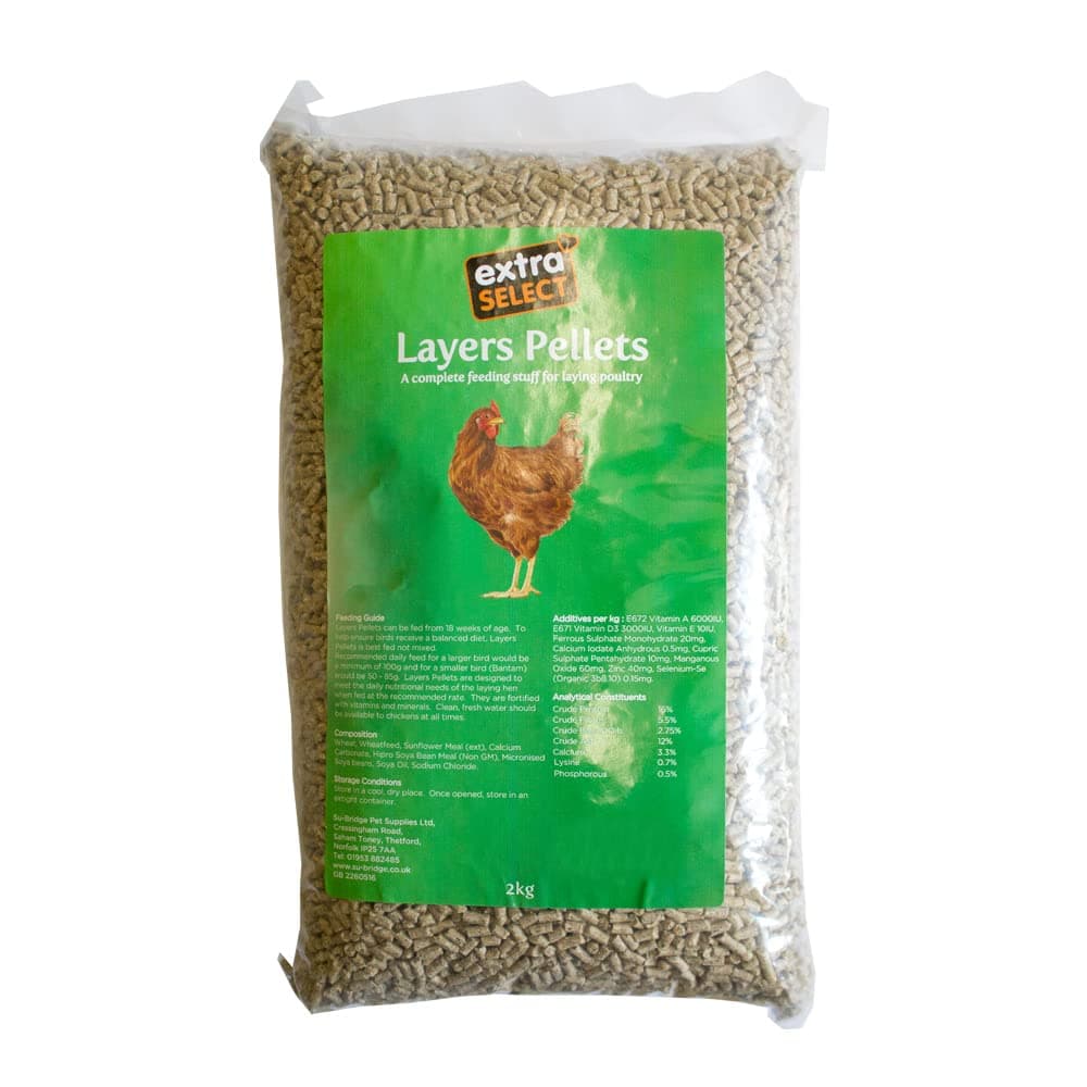 Chicken Feed Layers Pellets - Laying Poultry Feed for Hens, Geese, Ducks - 100% Natural Layers Pellets 2kg