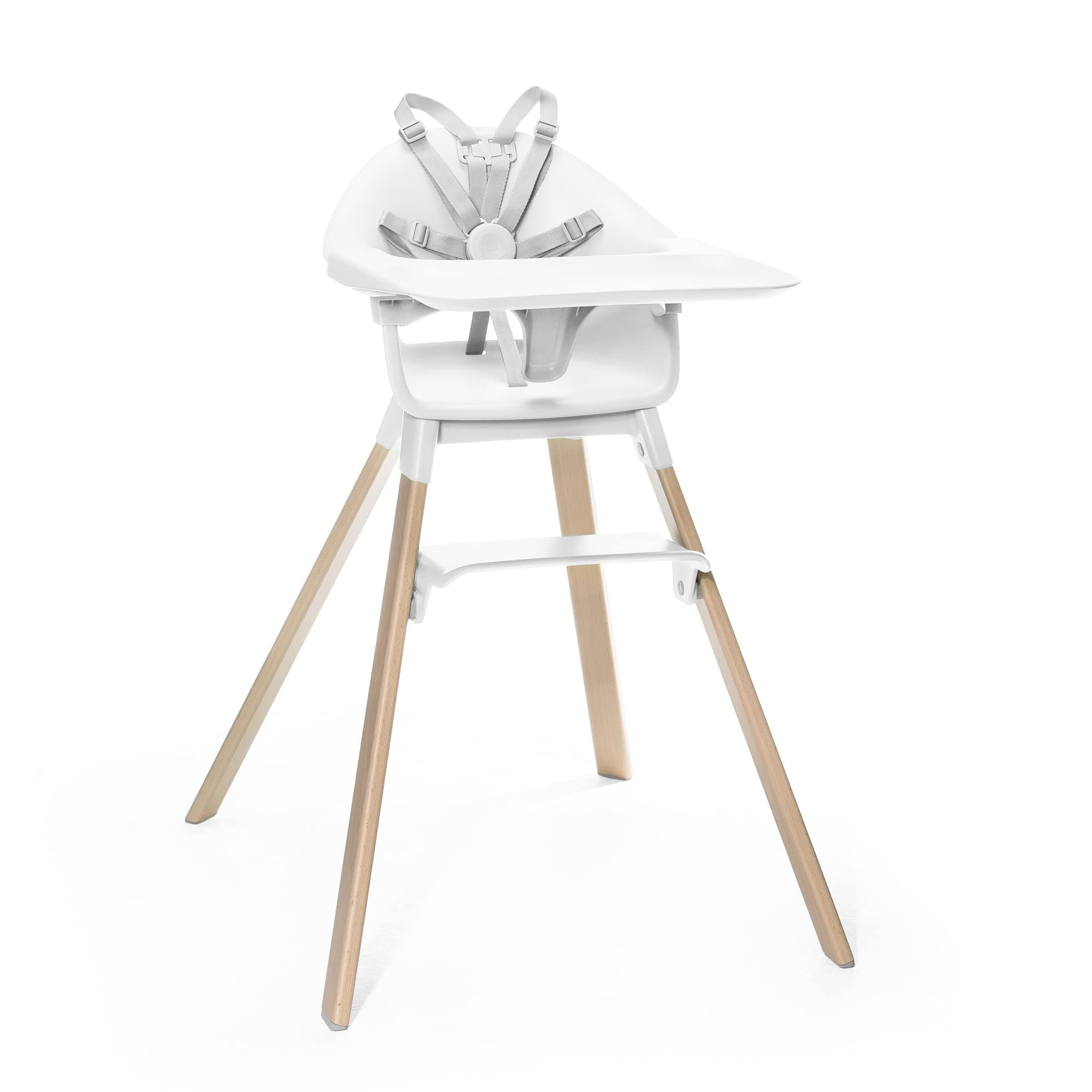 Clikk High Chair, White - All-in-One High Chair with Tray + Harness - Light, Durable & Travel Friendly - Ergonomic with Adjustable Features - Best for 6-36 Months or Up to 33 lbs