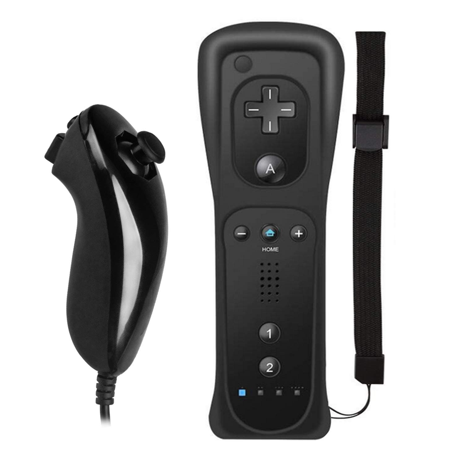 Wii Remote Nunchuck Controller Motion Plus, Beinhome Built-in 2 in 1 Remote Motion Nunchuck Controller with Silicon Case Compatible Replacement for Wii and Wii U & PC(Need Adapter)