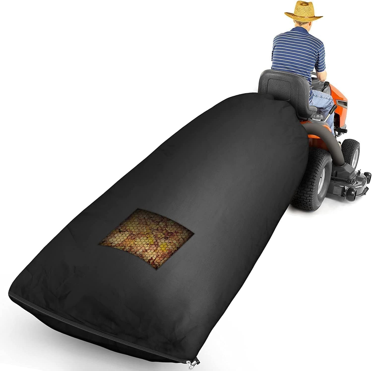 Keeswin Lawn Tractor Leaf Bag, Grass Catcher Bag, 78.7 x 51.1Inch, Large Capacity for Fast Leaf Collection, Mesh Vent Design,Upgraded Thickened Heavy Duty Material Fits for Most Riding Lawn Mowers