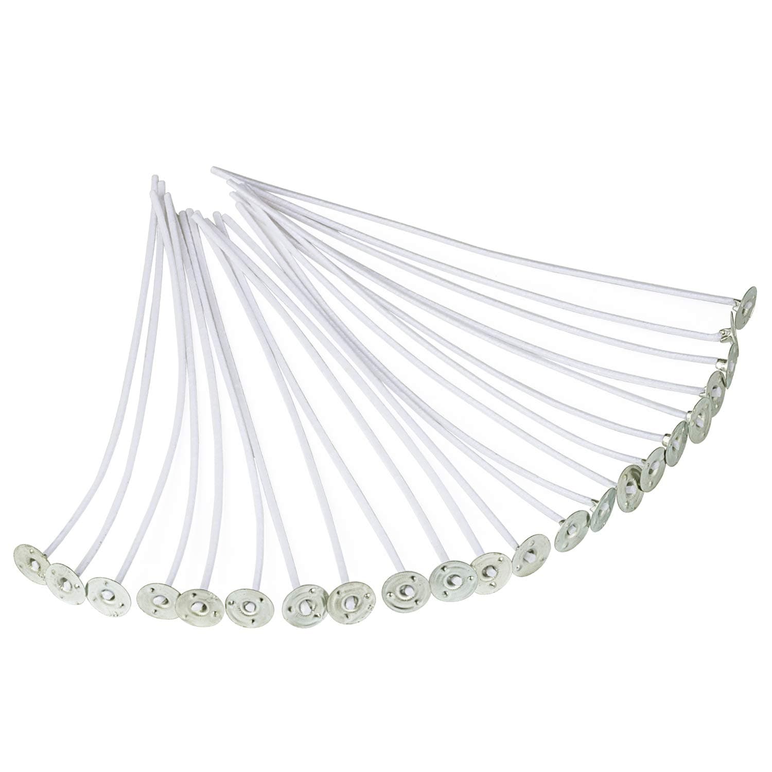 AXUANHUA Candle Making Wicks Natural Candle Wicks - 100 PCS Low Smoke 6" Pre-Waxed Natural Cotton Core Candle Wicks for Candle Making with Sustainers Tabs Candle Making Supplies & Candle DIY Kit.