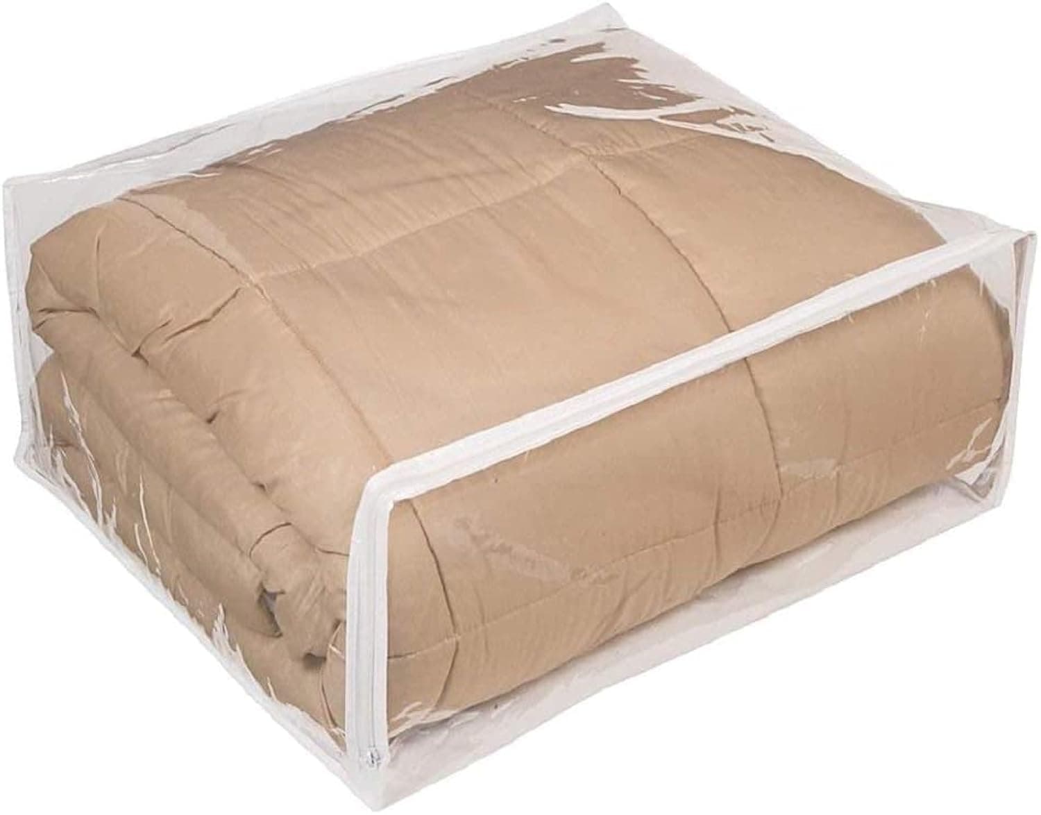 FBA Set of 5 Clear Vinyl Zippered Storage Bags 24x20x11 Inch