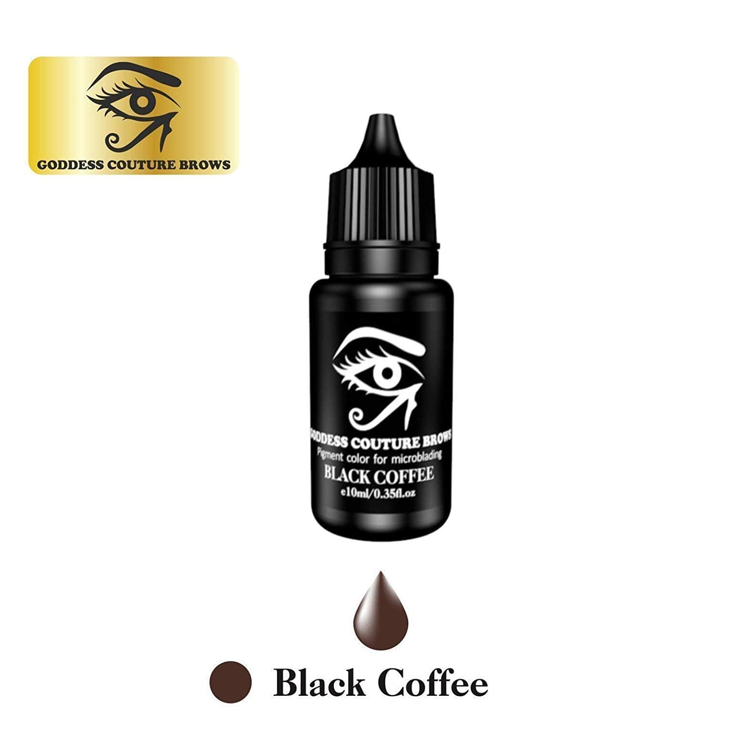 GODDESS COUTURE Microblading Pigment, 10 ml, Microblading Ink Pigment, Organic Medical-Grade Permanent Makeup Tattoo Ink (Black Coffee)