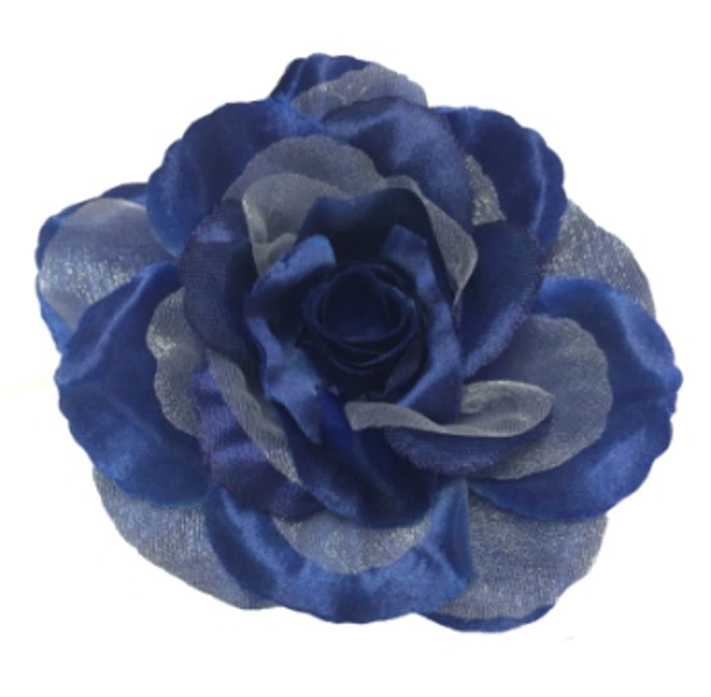 Cuteque International CQA106-NAVY 3-Piece Packed Satin Organza Rose Embellishment, 4-Inch, Navy