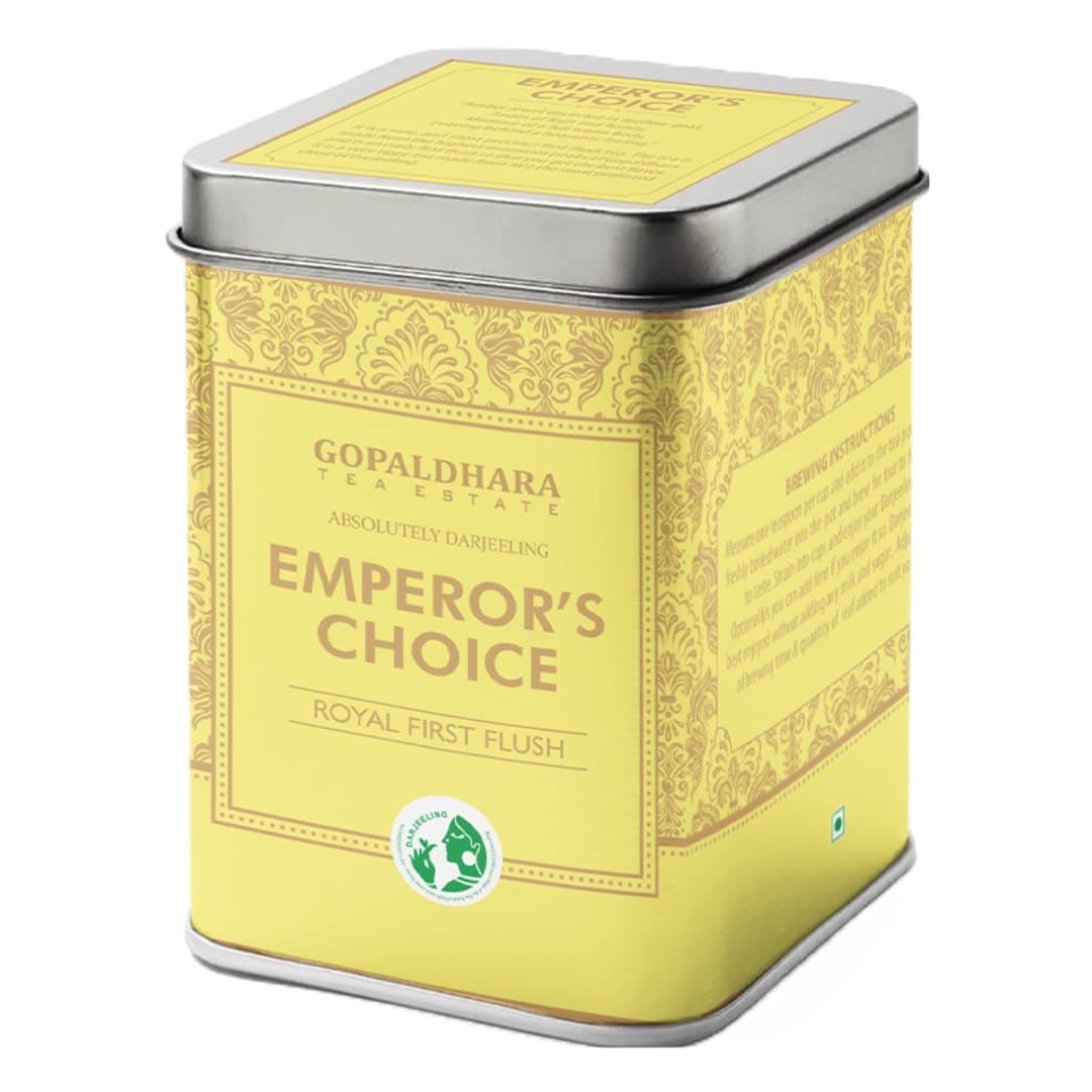 Darjeeling Tea Emperor's Choice 25g Tin Can - (Royal Series) FTGFOP1 First Flush Tea directly from the Highest Elevation 7000 Feet