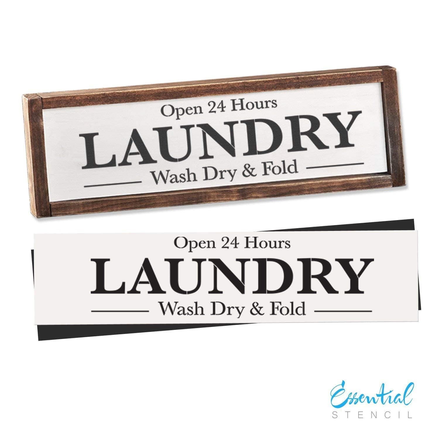 Laundry Sign Stencil | Perfect for Painting On Wood, DIY French Country Home Decor Calligraphy Signs, Rustic Decor for Farmhouse, Fixer Upper, Joanna Gaines, Magnolia Style
