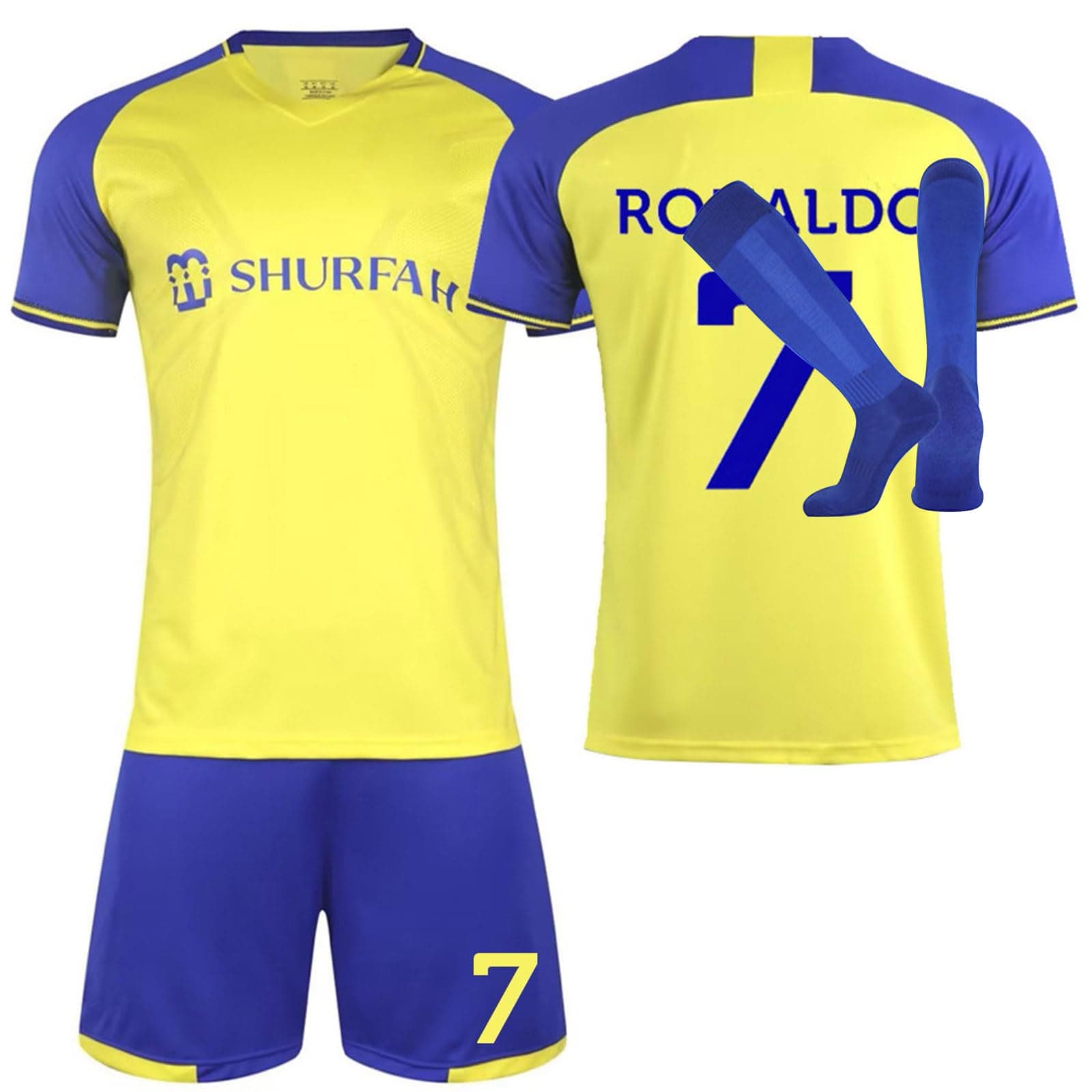 Football Kit for Kids and Adults No.7 Jersey Set With Shorts, Socks and Tracksuit for Men and Boys