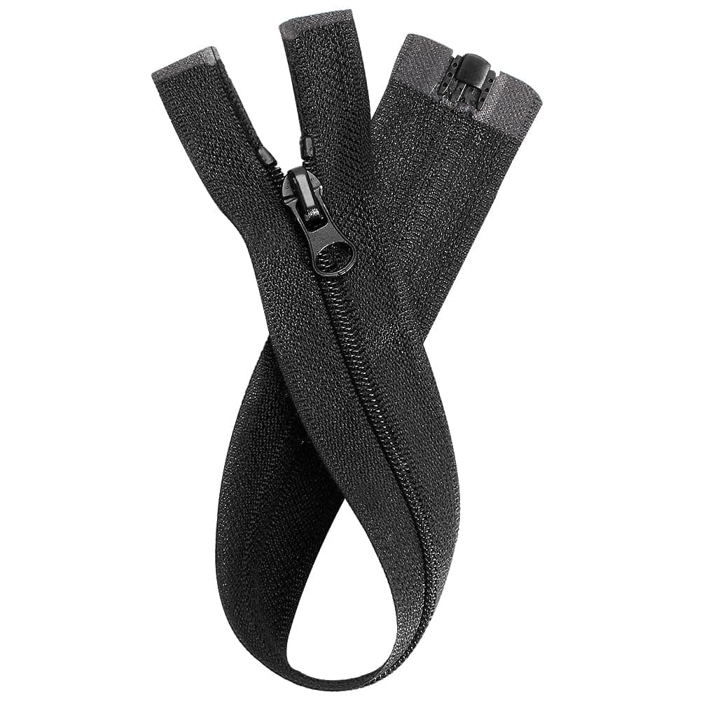 XYUXWLG Zips for Sewing, No.3 Nylon Zipper Chunky Plastic Open-Ended Zip Fasteners for Sewing, Crafts, Clothing (18cm/7in, black)