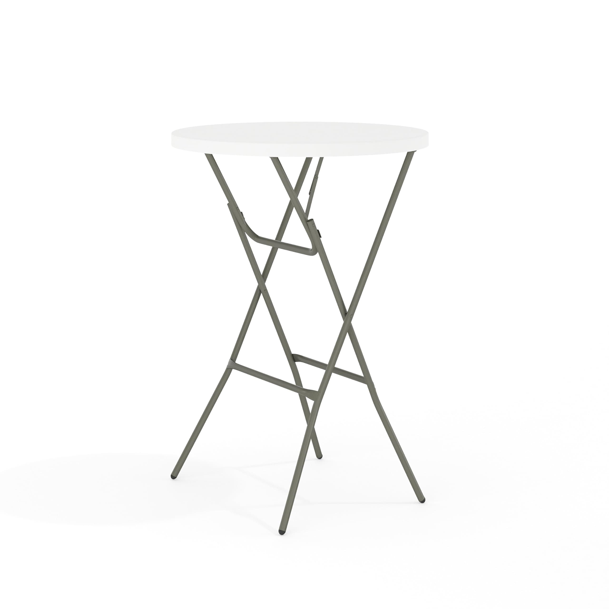 Elon 32' Round Folding Bar Height Table for Parties and Commercial Events, Indoor/Outdoor Plastic Tall Round Table, White