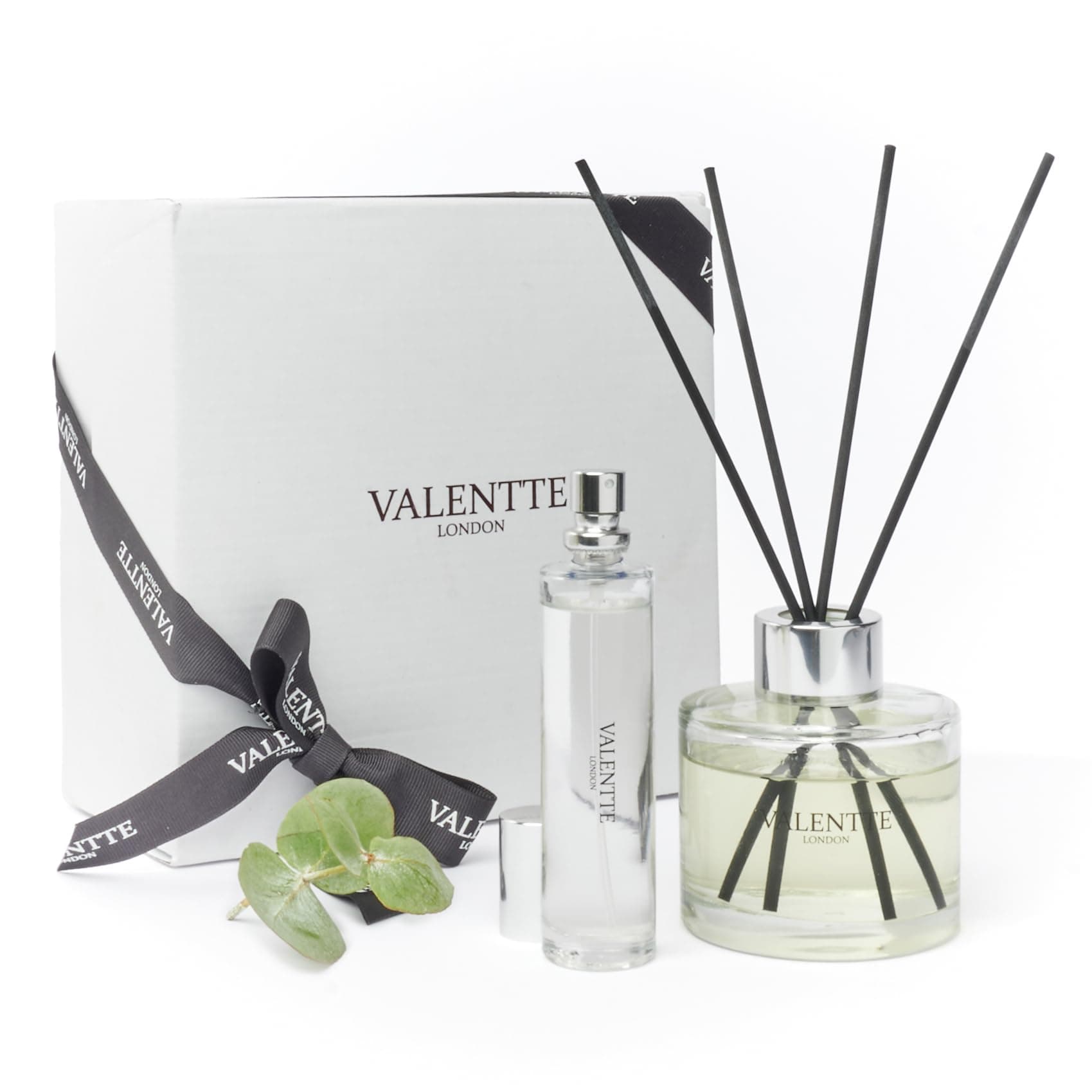 – Valentte Luxury Scented Reed Diffuser & Room Mist Gift Set, Essential Oil Aroma for Home, Long Lasting Fragrance, Made in the UK (Lemongrass & Rosemary 100ml & 30ml) – Gift for Her
