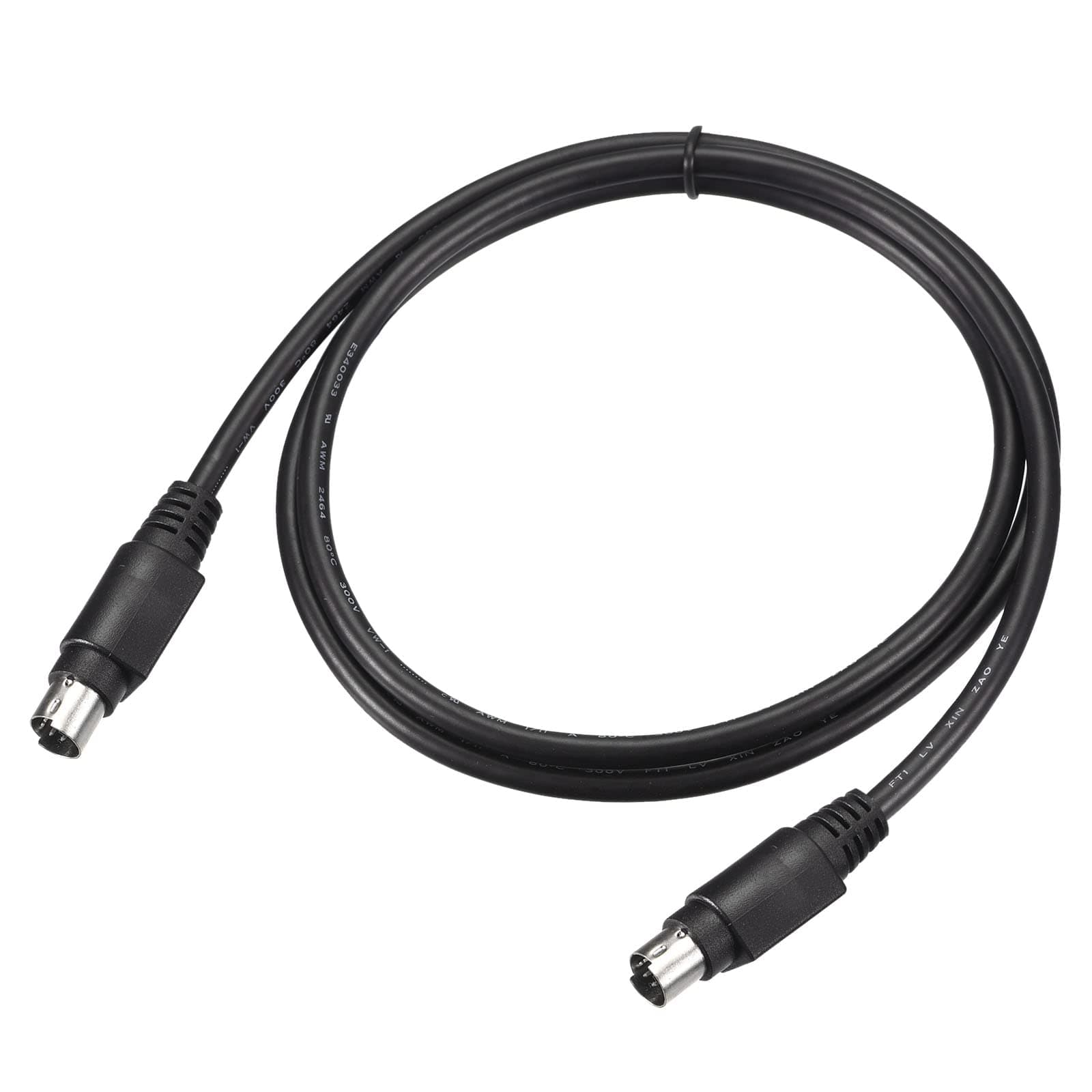 sourcing map PS/2 Mouse and Keyboard Extension Cable 6 Pin 3.28 Feet Male to Male for PC,Black