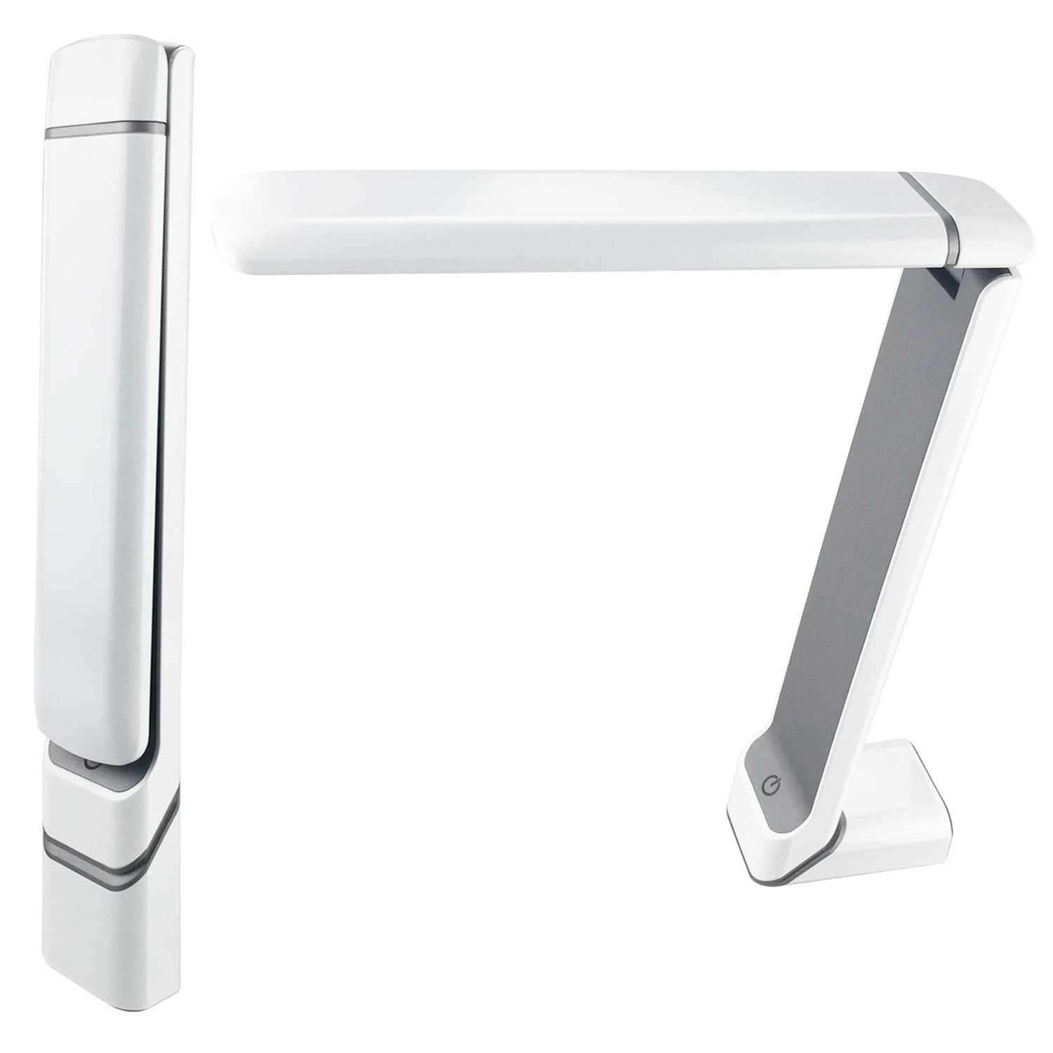 Premer PM-L615-W LED Desk Lamp/Table Lamp with USB Rechargeable Dimmable Portable for 8 Hours,Eye-Caring Panel Design Touch-Sensitive Switch 3 Brightness Levels