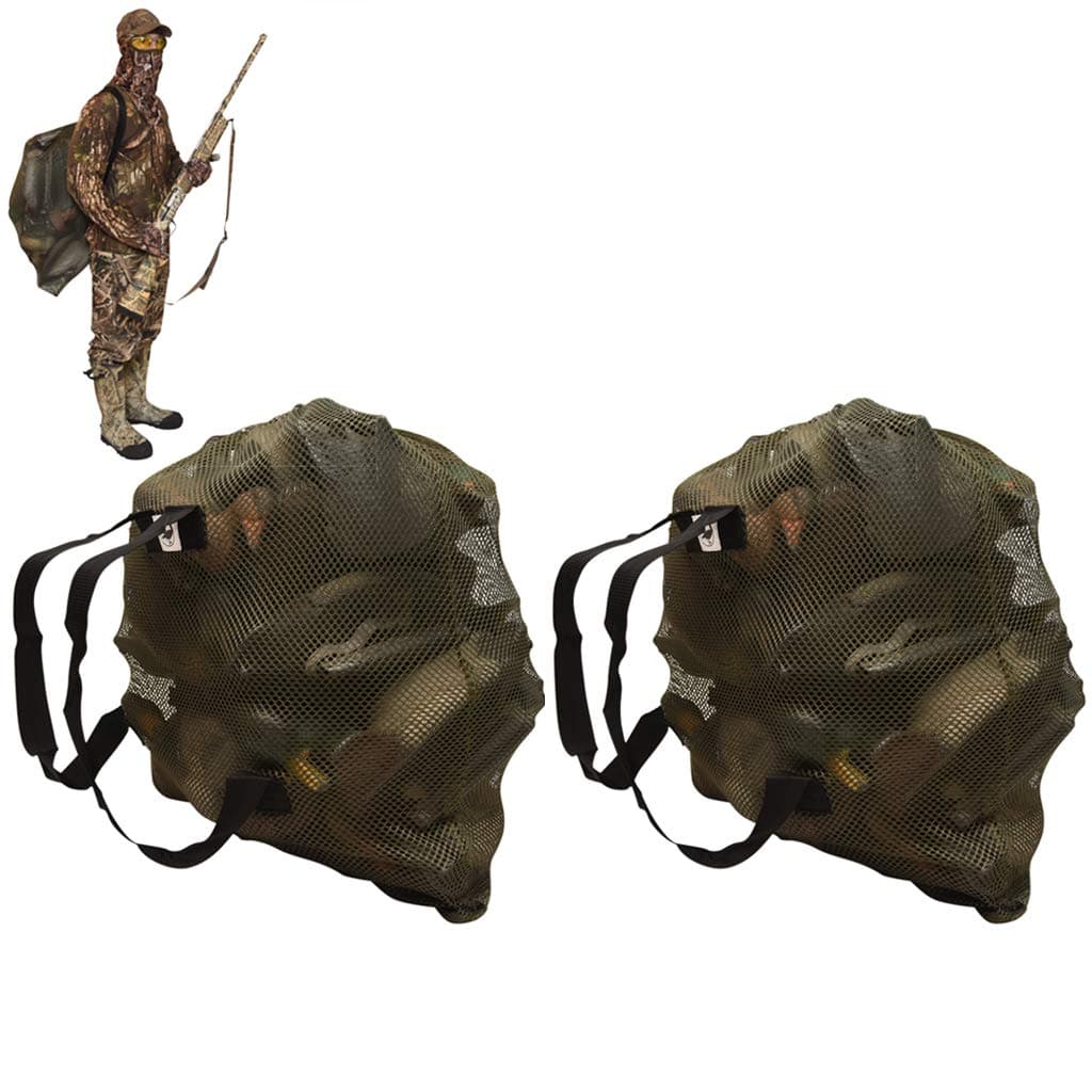 DecoyPro Mesh Decoy Bags - Hunting Equipment to Protect Turkey, Goose & Duck Decoys - 2 Decoy Bag Bundle - Fits Up to 2 Dozen Decoys
