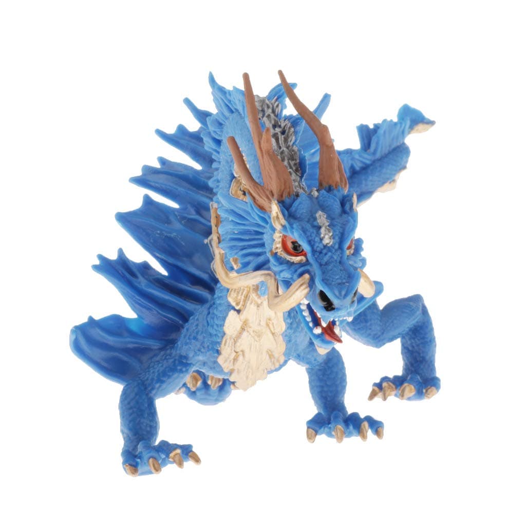 Kawn Plastic Animal Action Figure Dragon Miniature Home Decor Nature Toy Blue