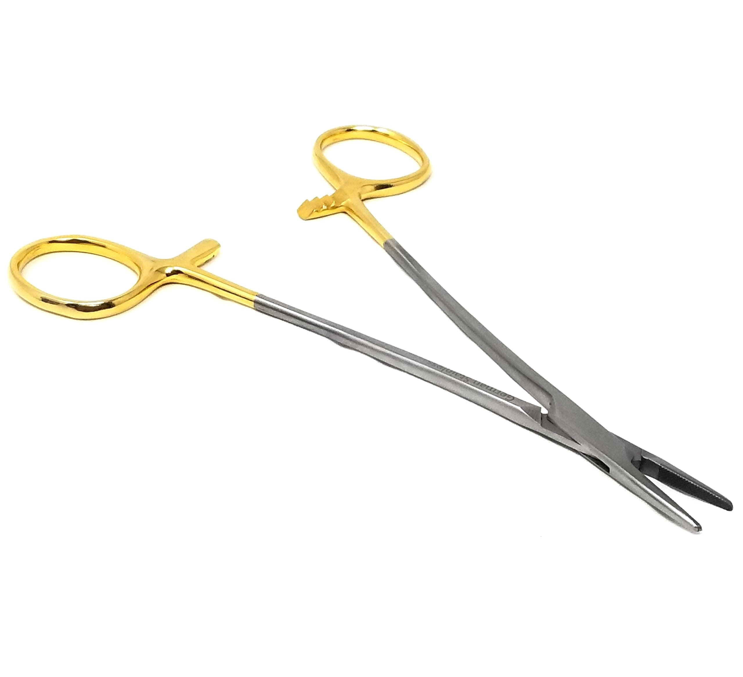 T/C Mayo Hegar Needle Holder Driver 5.5" (14cm) with Tungsten Carbide Cross Serrated Inserts (HTI BRAND)
