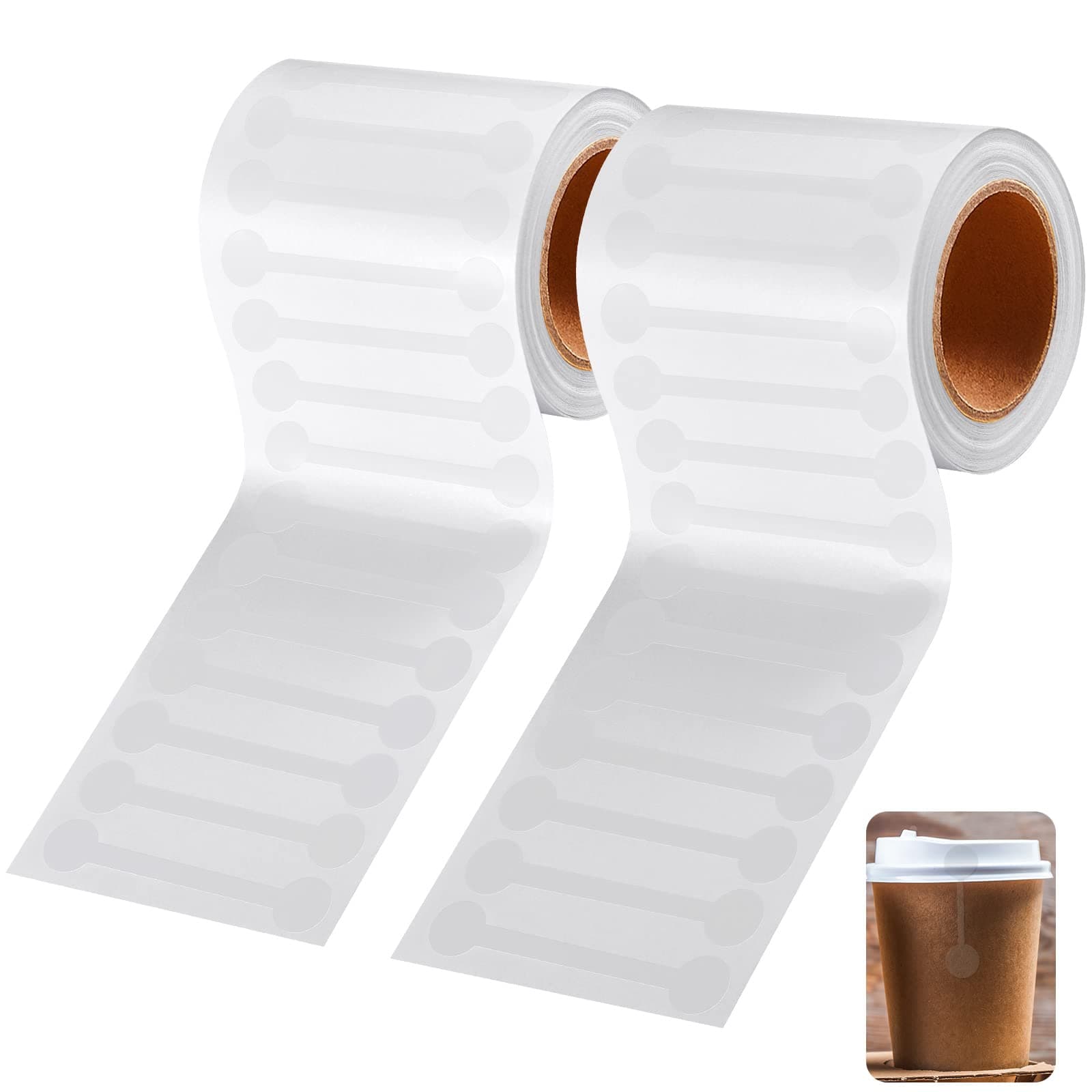 Teling 2 Rolls 1000 Pcs Tamper Evident Tape 2.75 x 0.5 Inch Tamper Proof Stickers Decals Evident Blank Tape Resistant Stickers for Food Drink Packaging Sealing Delivery Supply (Clear)