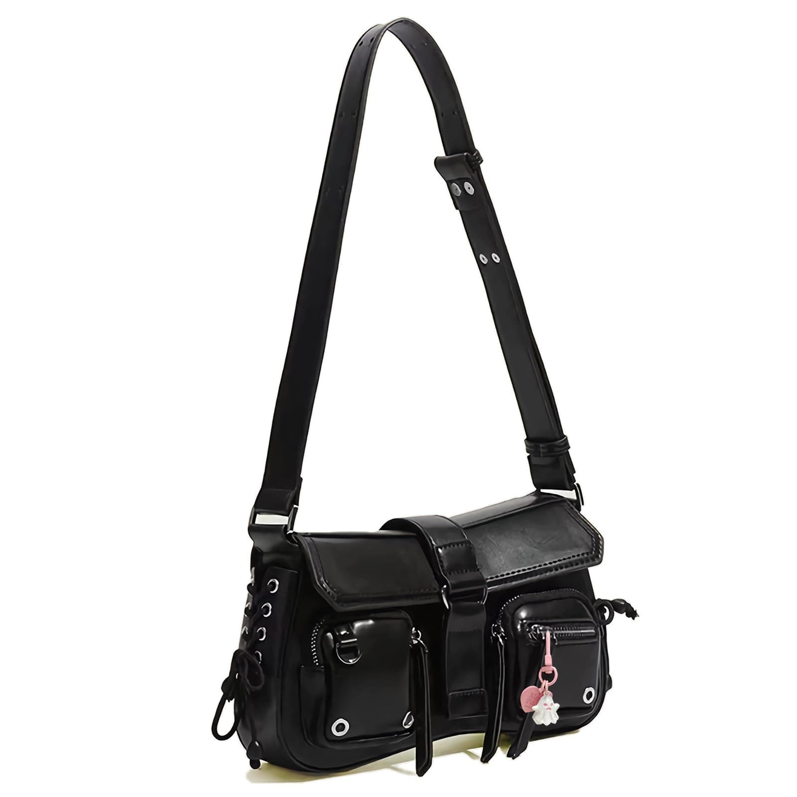 Small Shoulder Bag for Women, Black Handbag Y2K Purse for Women Clutch Classic Retro Crossbody Satchel Bag