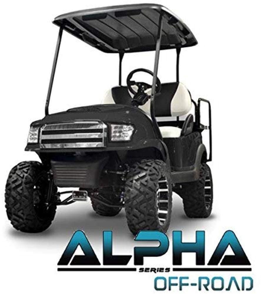 MADJAX Alpha Front Cowl Kit with LED Headlights for Club Car Precedent Golf Cart | Compatible with 2004-Up Models (Off-Road Style, Black)