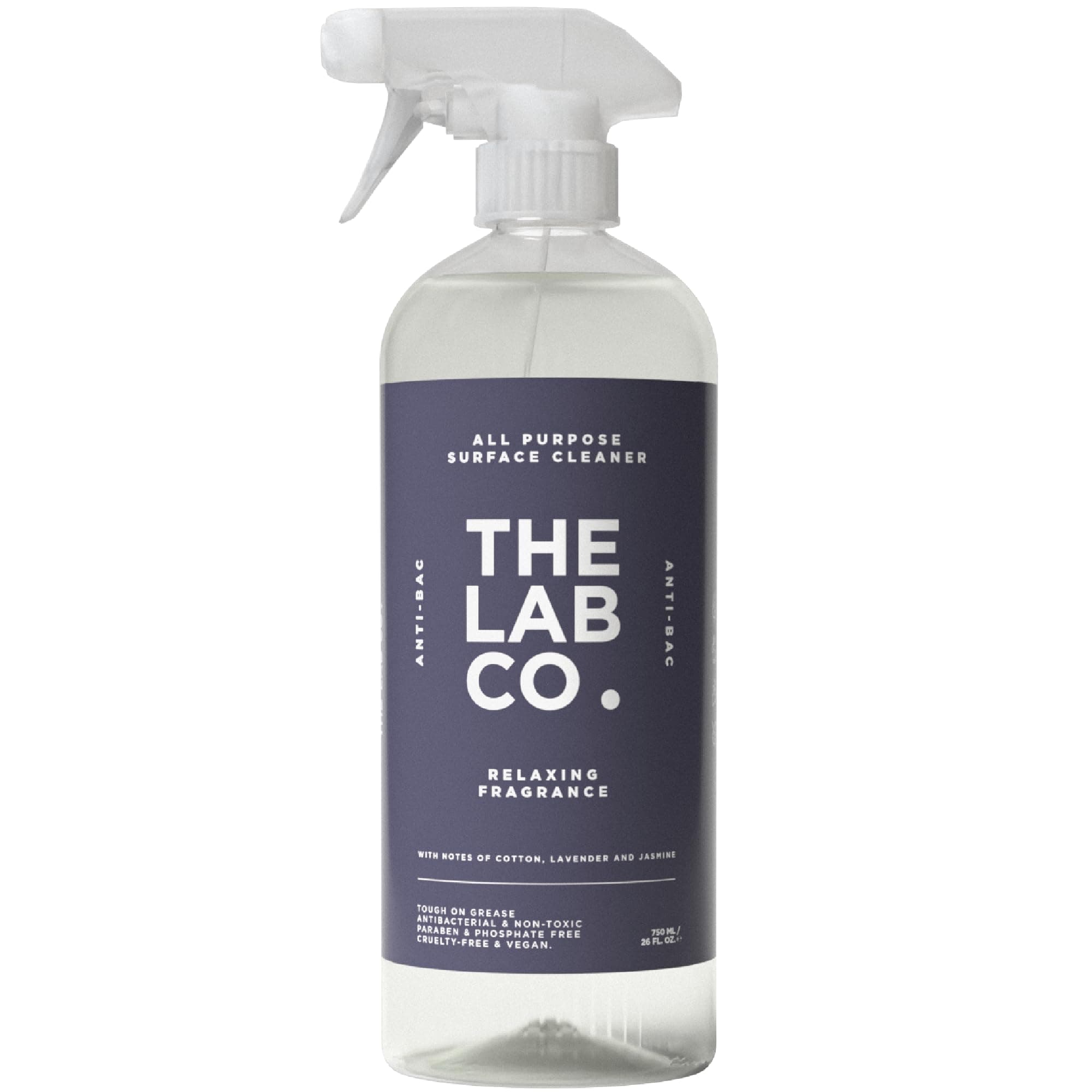 Antibacterial All Purpose Cleaner 750ml Multi Surface Cleaning Spray Relaxing Fragrance Cotton Lavender and Jasmine