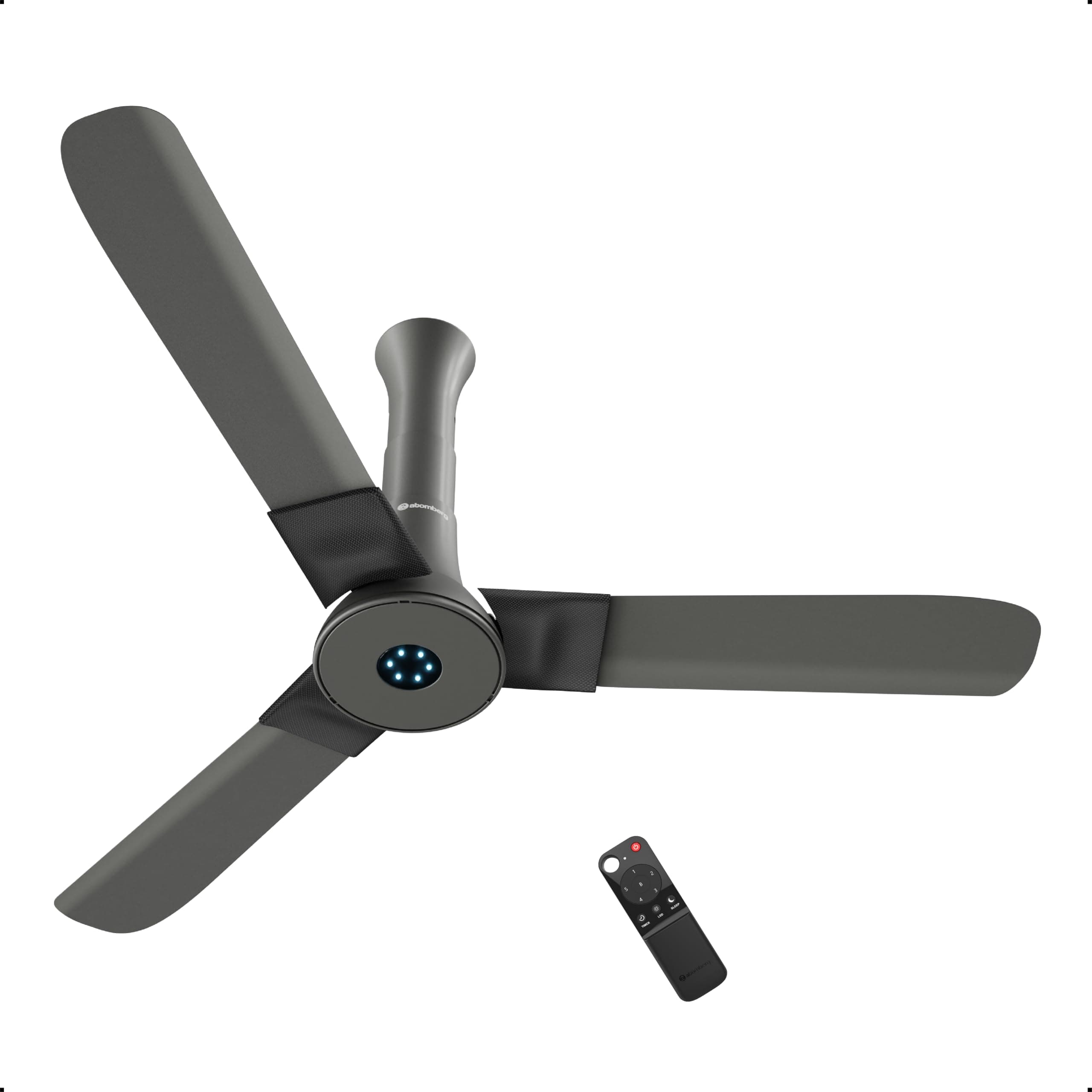 Studio+ 1200mm BLDC Ceiling Fan with Remote Control | BEE 5 star Rated Energy Efficient Ceiling Fan | High Air Delivery with LED Indicators | 2+1 Year Warranty (Sand Grey)