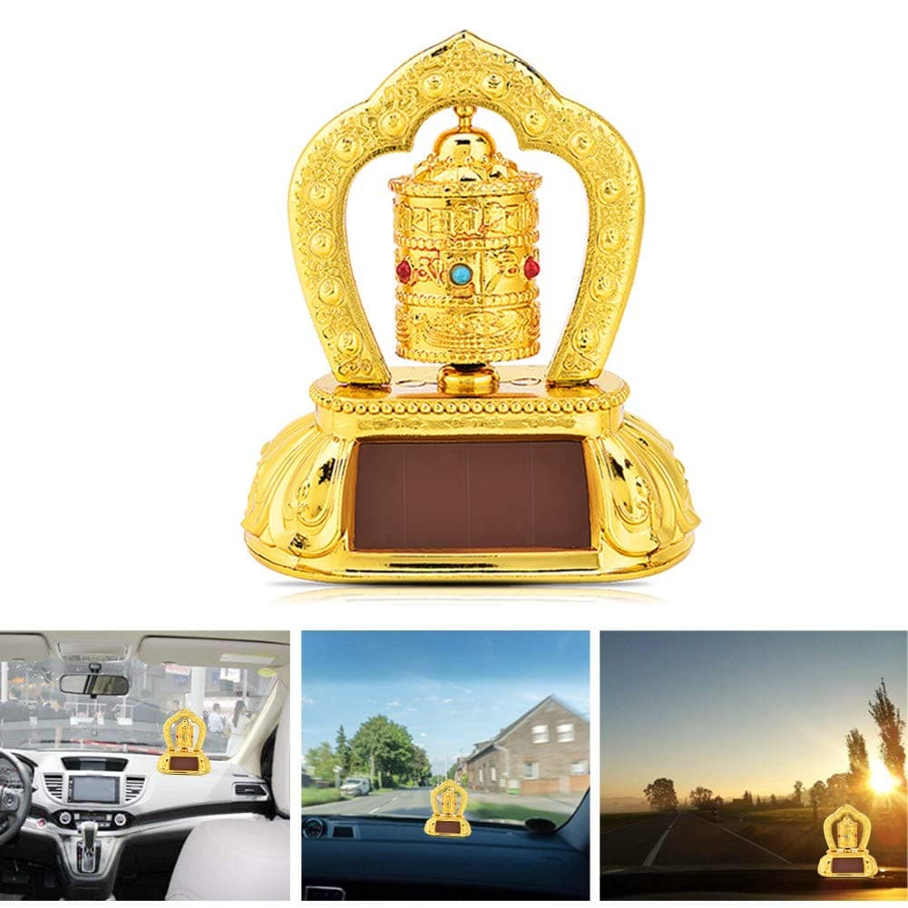 Tibetian Solar Prayer Wheel for Car Solar Energy Prayer Wheel for Car Househol Tibetan Tibet Buddhist Solar Prayer Energy Spinning Wheel for Ceremonial Auspicious Items Car Interior Deco ion