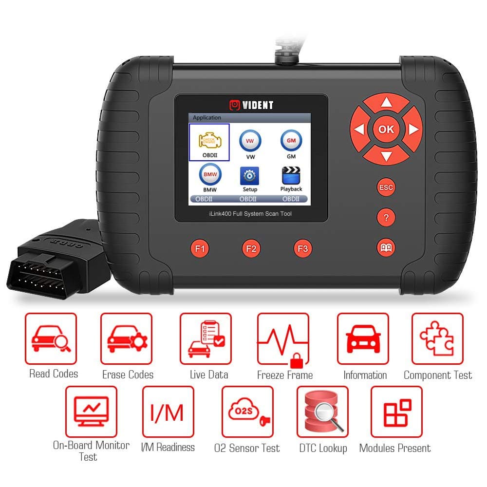 VIDENT iLINK400 Multi-System Scan Tool Compatible for GM/GMC/Buick/Chevrolet/Cadillac ABS, SRS, Engine, Transmission etc with Service Light Reset Functions