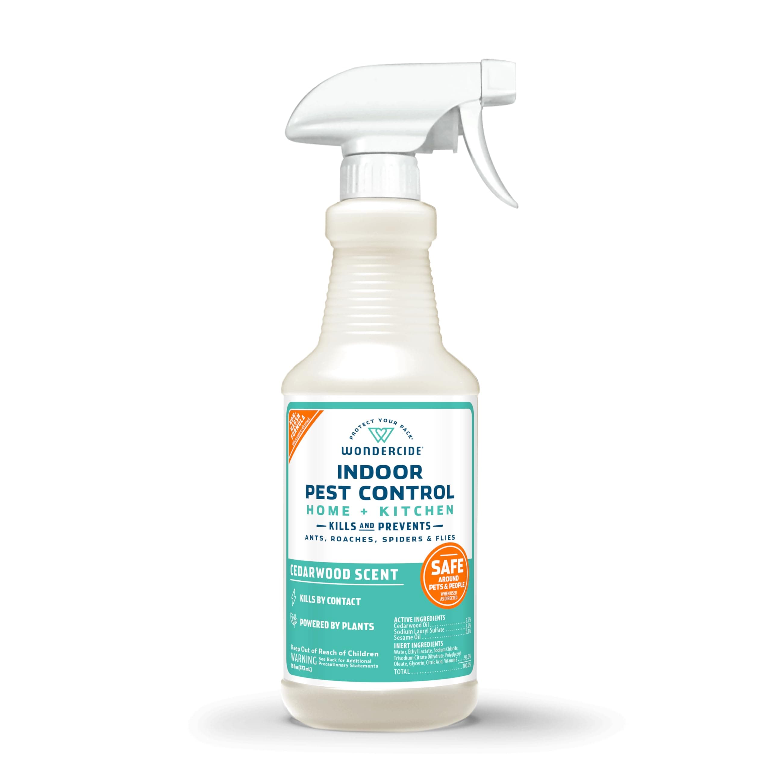 Wondercide - Indoor Pest Control Spray for Home and Kitchen - Ant, Roach, Spider, Fly, Flea, Bug Killer and Insect Repellent - with Natural Essential Oils - Pet and Family Safe — Cedarwood 16 oz