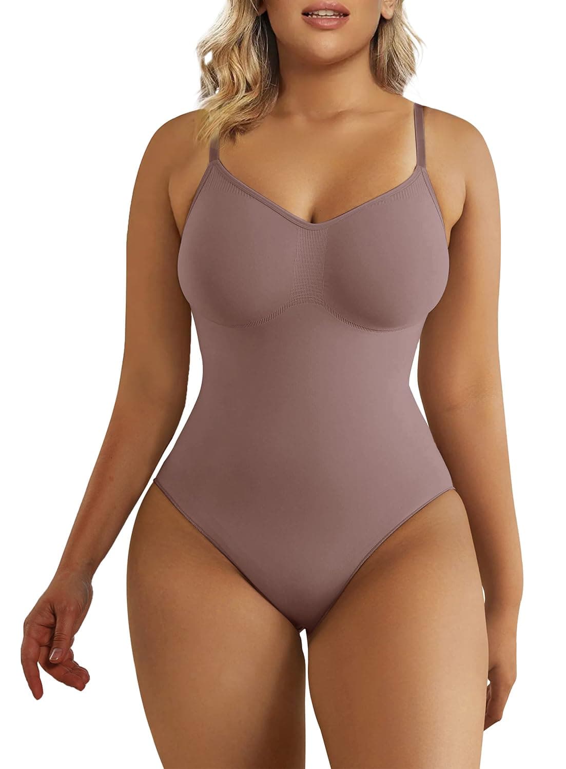 SHAPERX Women's Seamless Shapewear Bodysuit Tummy Control Body Shaper Waist Defining Body Suit