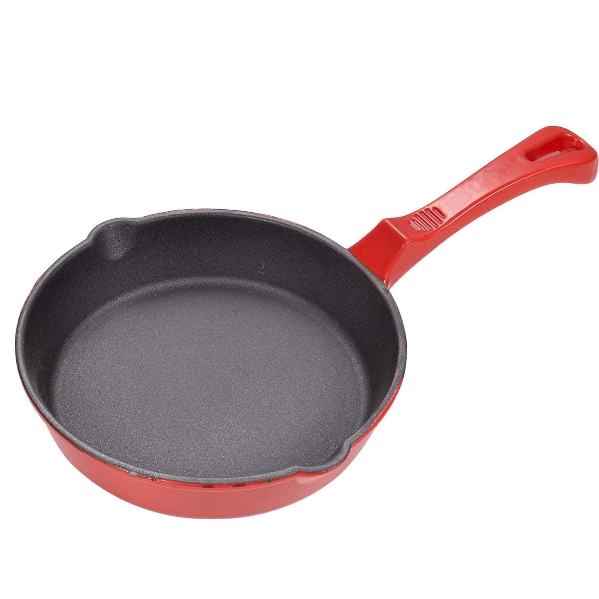 Enameled Cast Iron Skillet Chef's Classic 8 Inch Round Fry Pan (Cherry Red)