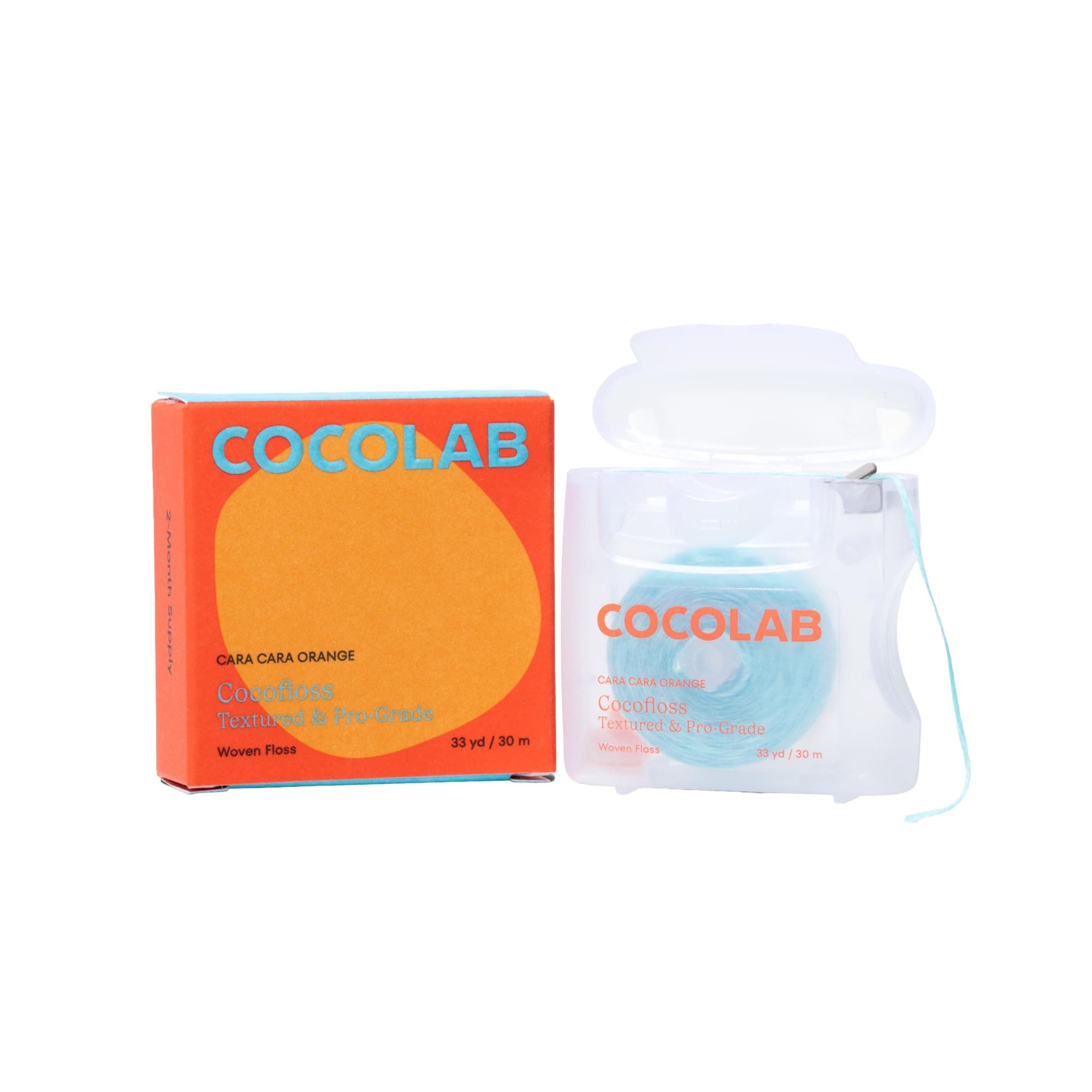 Cocofloss Woven Dental Floss, Dentist-Designed Oral Care, Orange Scent, Waxed, Expanding, Kid-Friendly String Floss with Coconut Oil, 1 Spool (33 yd)