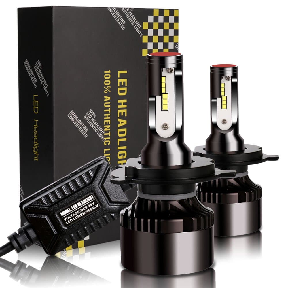 FUSTRONG H4 Car LED Headlight Bulb Import Chip Cool White Conversion Kit 6000K 8000Lm 80W 2 light bulbs 3 year Warranty