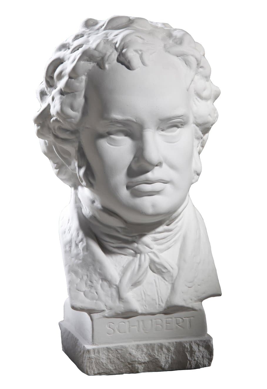 Bust of composer Franz Schubert, height 21 cm, plaster (of paris)