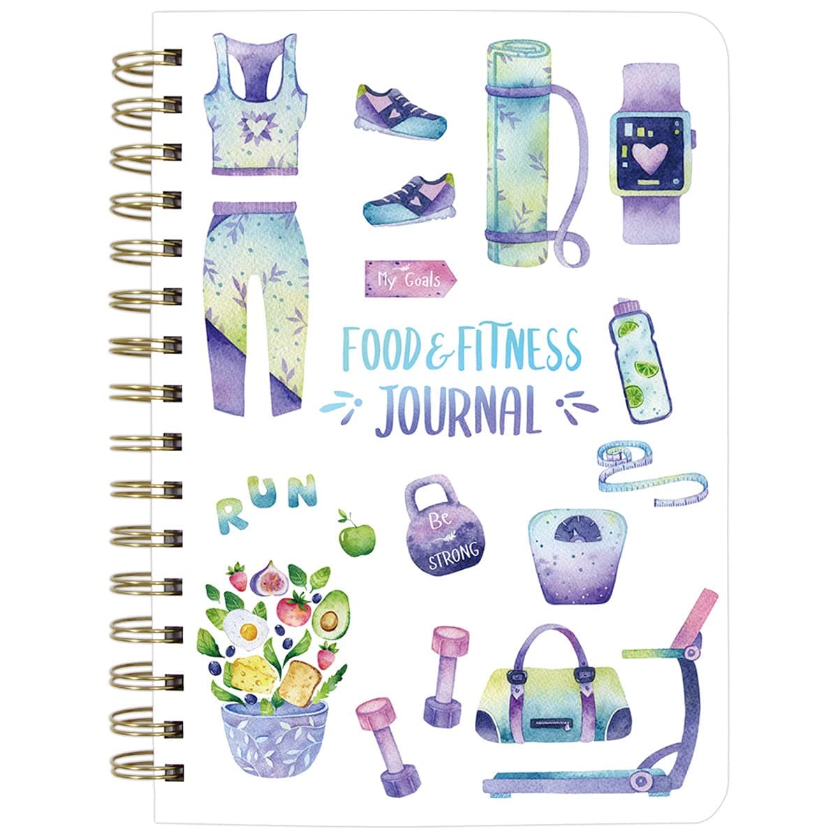 ceiba tree Food and Fitness Journal Meal Journal Diary Workout Wellness Log Notebook Planner Weight Loss Diet Meal Exercise Training Health Tracker 6.1" x 8.5" Hard Cover
