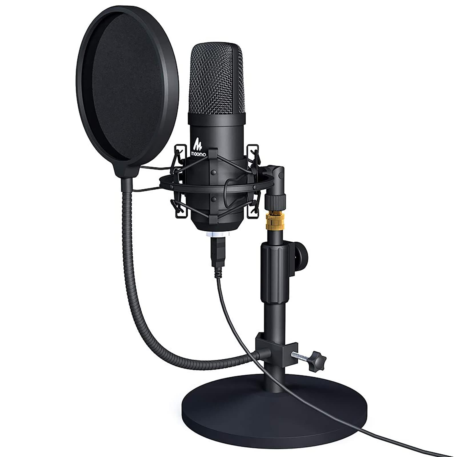 USB Microphone Kit 192KHZ/24BIT AU-A04T PC Condenser Podcast Streaming Cardioid Mic Plug & Play for Computer, YouTube, Gaming Recording
