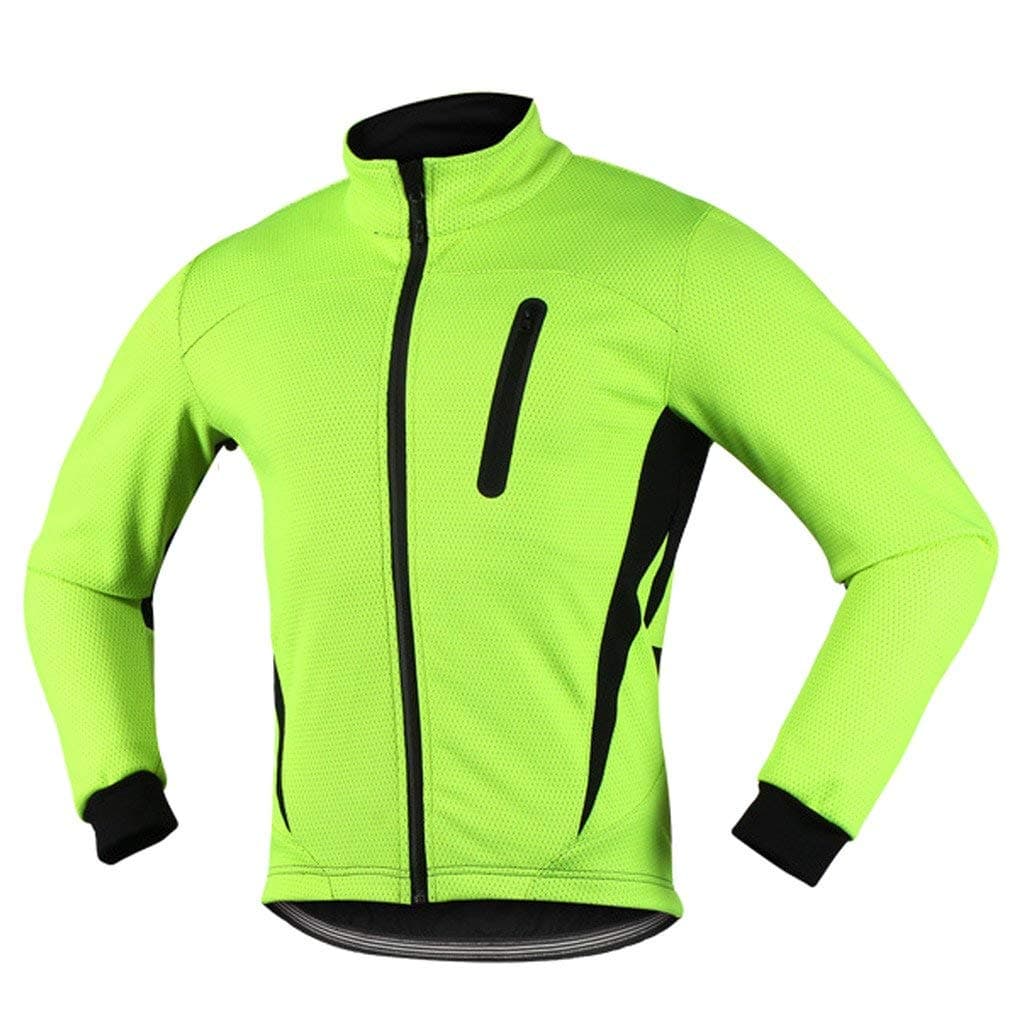 iCREAT Mens Cycling Jacket Waterproof Windproof Breathable Lightweight High Visibility Warm Thermal Long Sleeve Jacket MTB Mountain Bike Jacket