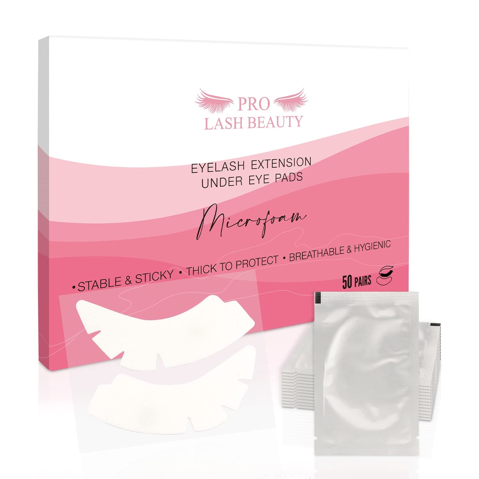 Eye Pads Lash Extensions 50 Pairs Eye Gel Pads for Eyelash Extensions Under Eye Pads Microfoam Eye Patch Unique Shape Soft Sticky