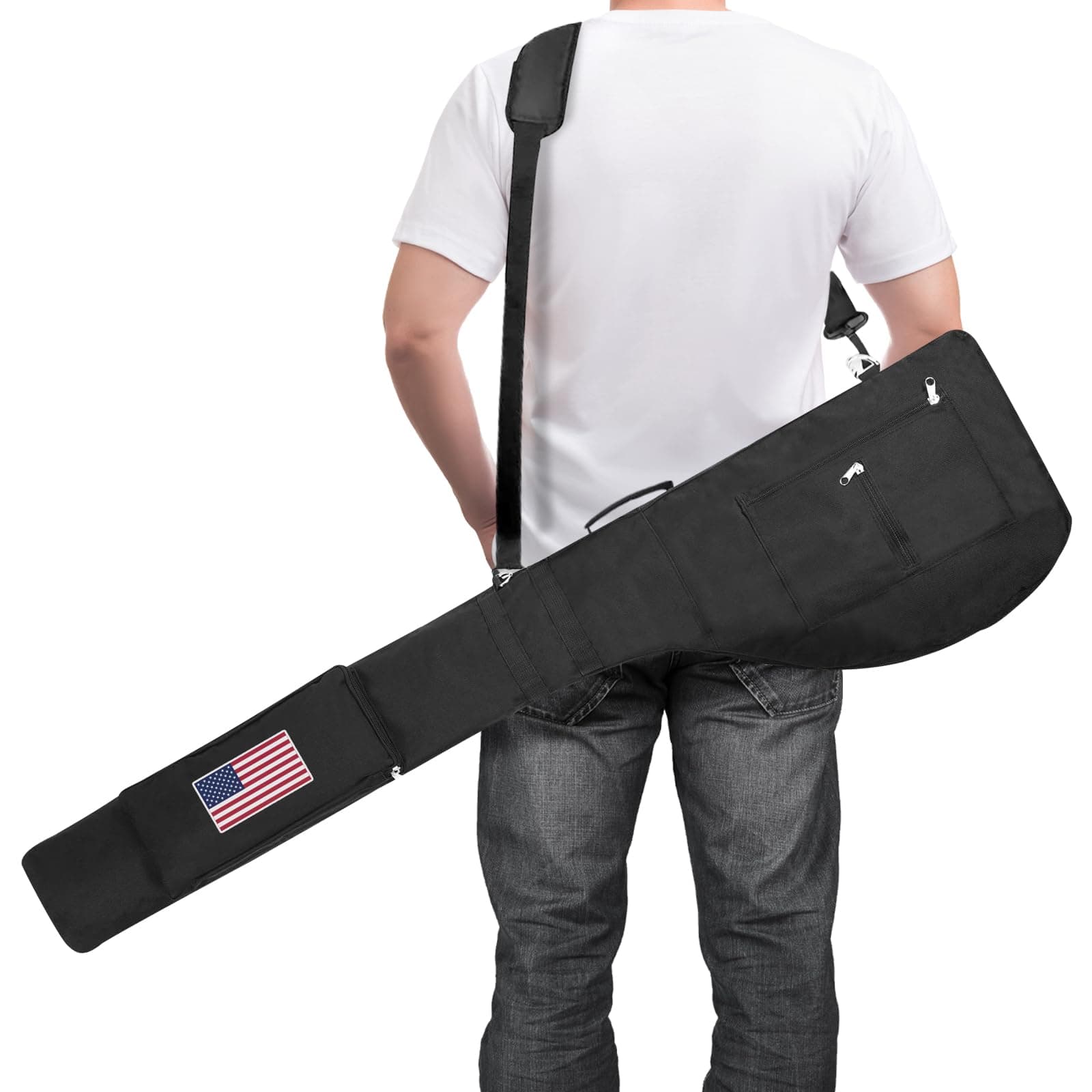 Aliennana Golf Club Bag, Portable Foldable Mini Golf Carry Bag Lightweight Golf Sunday Bag for 8-10 Golf Clubs, Waterproof Golf Club Travel Bag for Women, Men