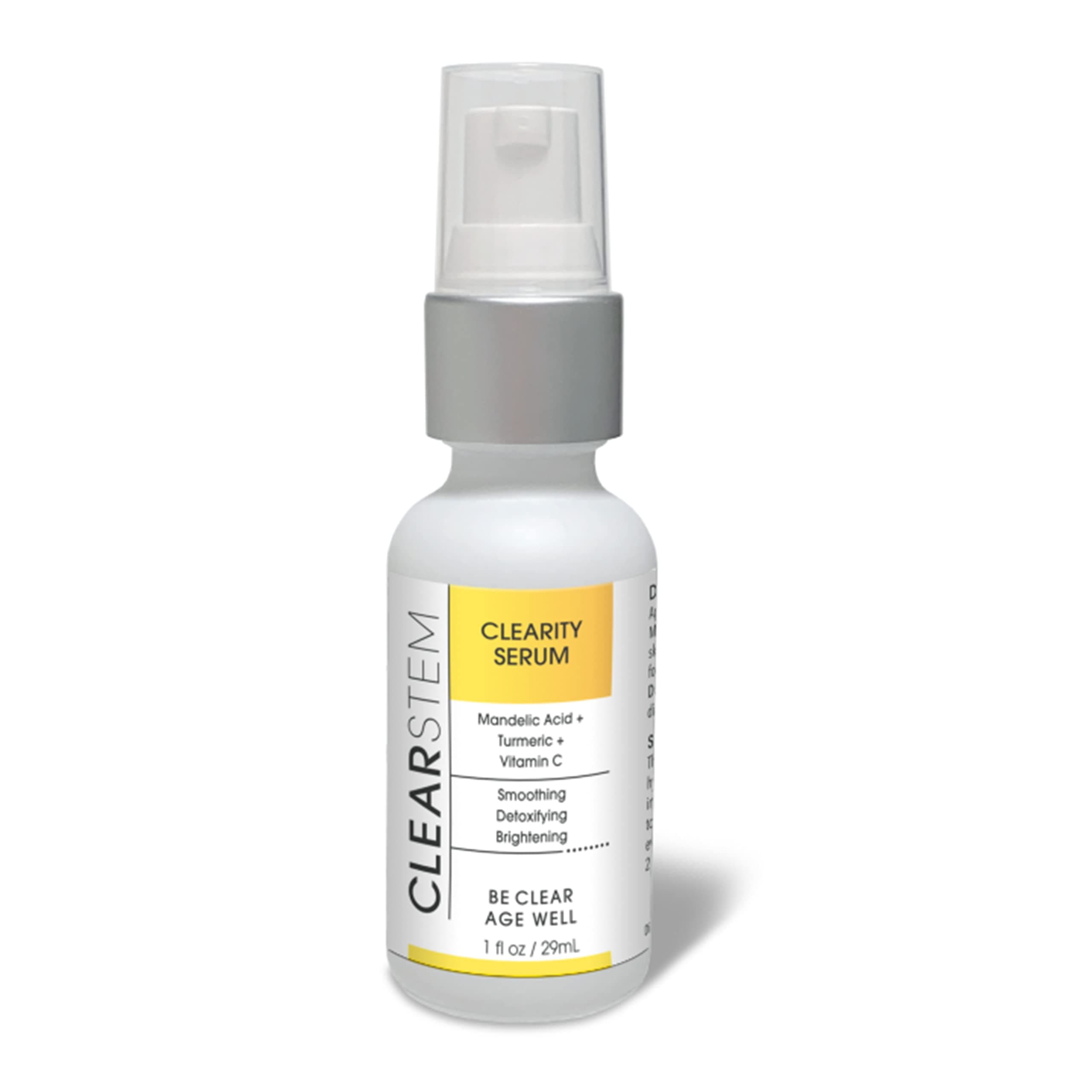 CLEARstem CLEARITY Exfoliating Facial Serum with Vitamin C, Turmeric and Mandelic Acid, 1 Oz