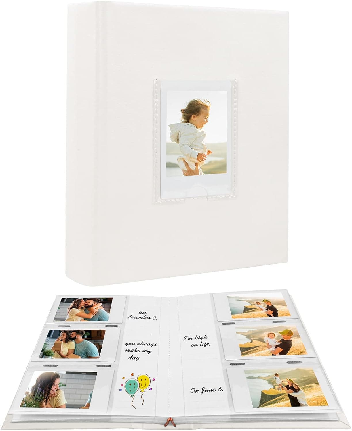 Photo Album for Fujifilm Instax Mini Camera, 180 Pockets Photo Album with Wri...