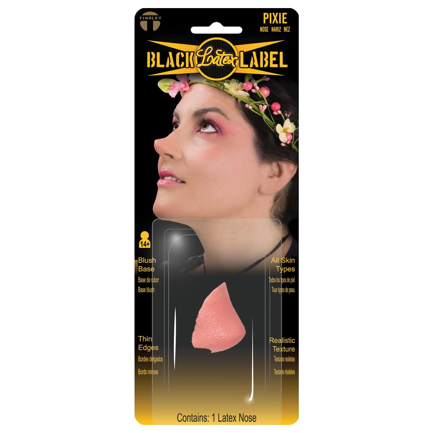 Tinsley Transfers Transform into a Magical Creature with Pixie Nose by Black Label Latex - Realistic, Lightweight, Durable Prosthetic for Cosplay & Halloween - VIP Discounts