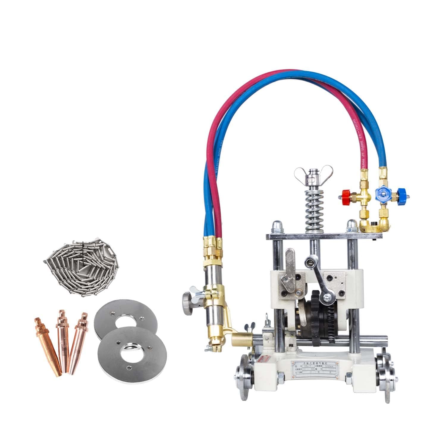 CG2-11Y Manual Tunnel Pipe Gas Cutting Machine 5~50mm Torch Beveling Gas Cutter Precise Pipe Cutting Machine Efficient Pipe Beveling Torch Machine Tube Pipe Cutter Tool(Acetylene + Oxygen)