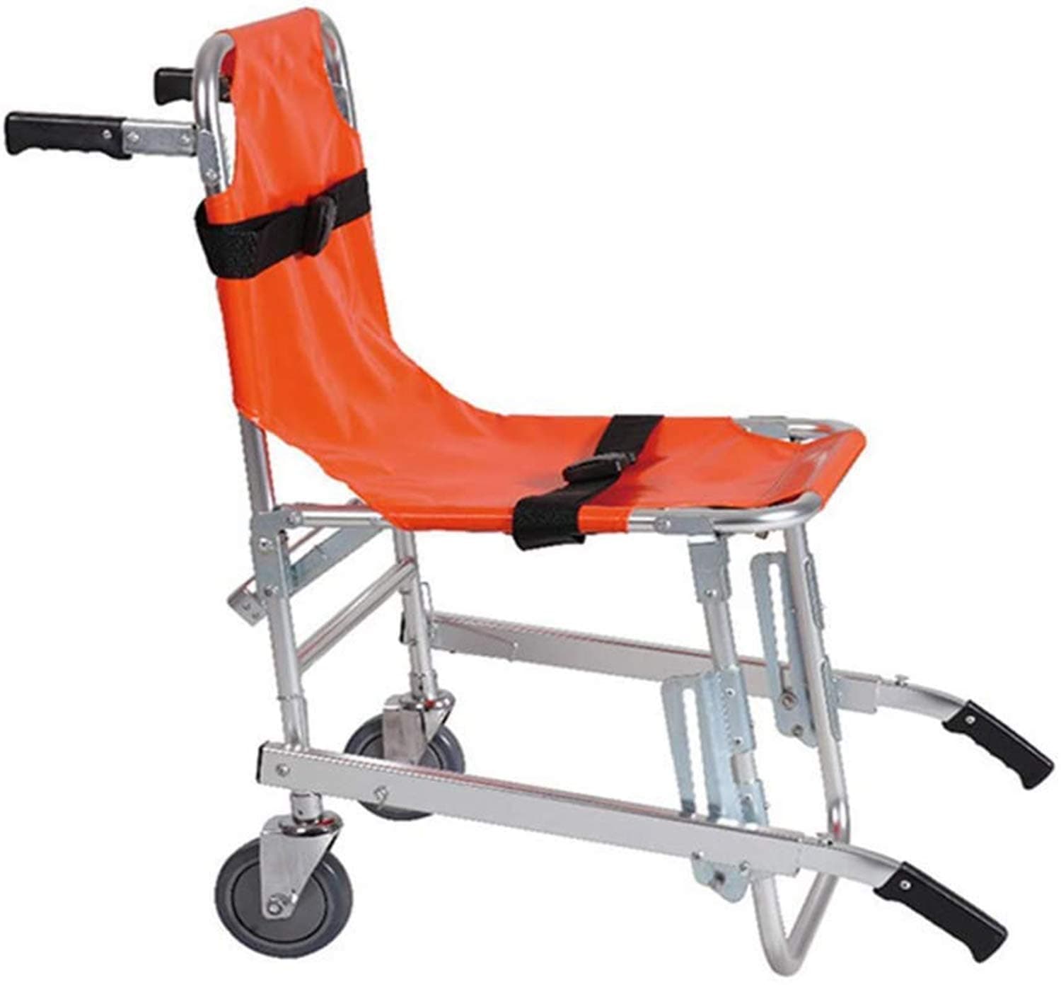 EMS Aluminum alloy Stair Chair - Light Weight Foldaway Ambulance Firefighter Evacuation Medical Lift Stair Emergency Evacuation Chair with Quick Release Buckles,Orange