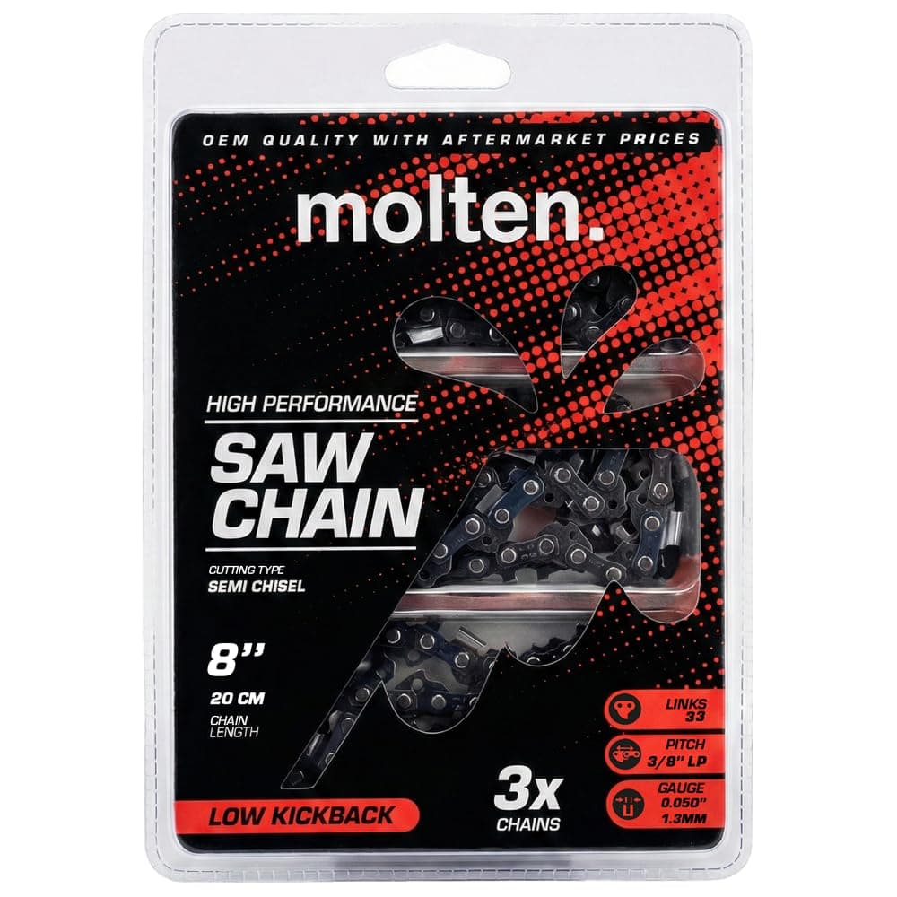 8 Inch Chainsaw Chain Fits Portland Electric Pole Saw 56808, Fits Greenworks 24V & 40V Pole saws, Fits Sun Joe SWJ802E, SWJ806E - 3/8'' Pitch, .05'' Gauge, 33 Drive Links