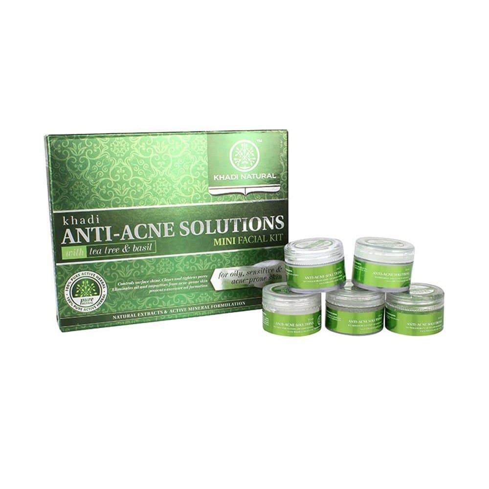 Khadi Natural Anti Acne Solutions Mini Facial Kit (With Tea Tree & Basil)
