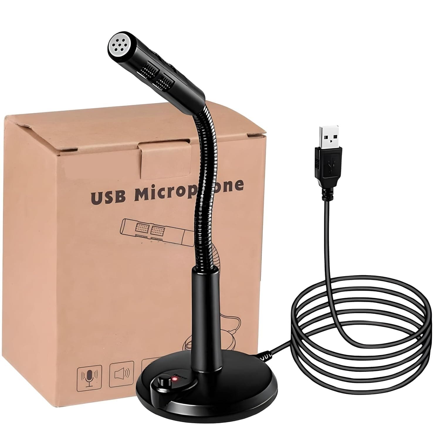 Cables Kart Noise Cancelling USB Microphone for Windows and Mac, Professional PC Microphone Computer, Laptop, Desktop, Plug and Play Mic