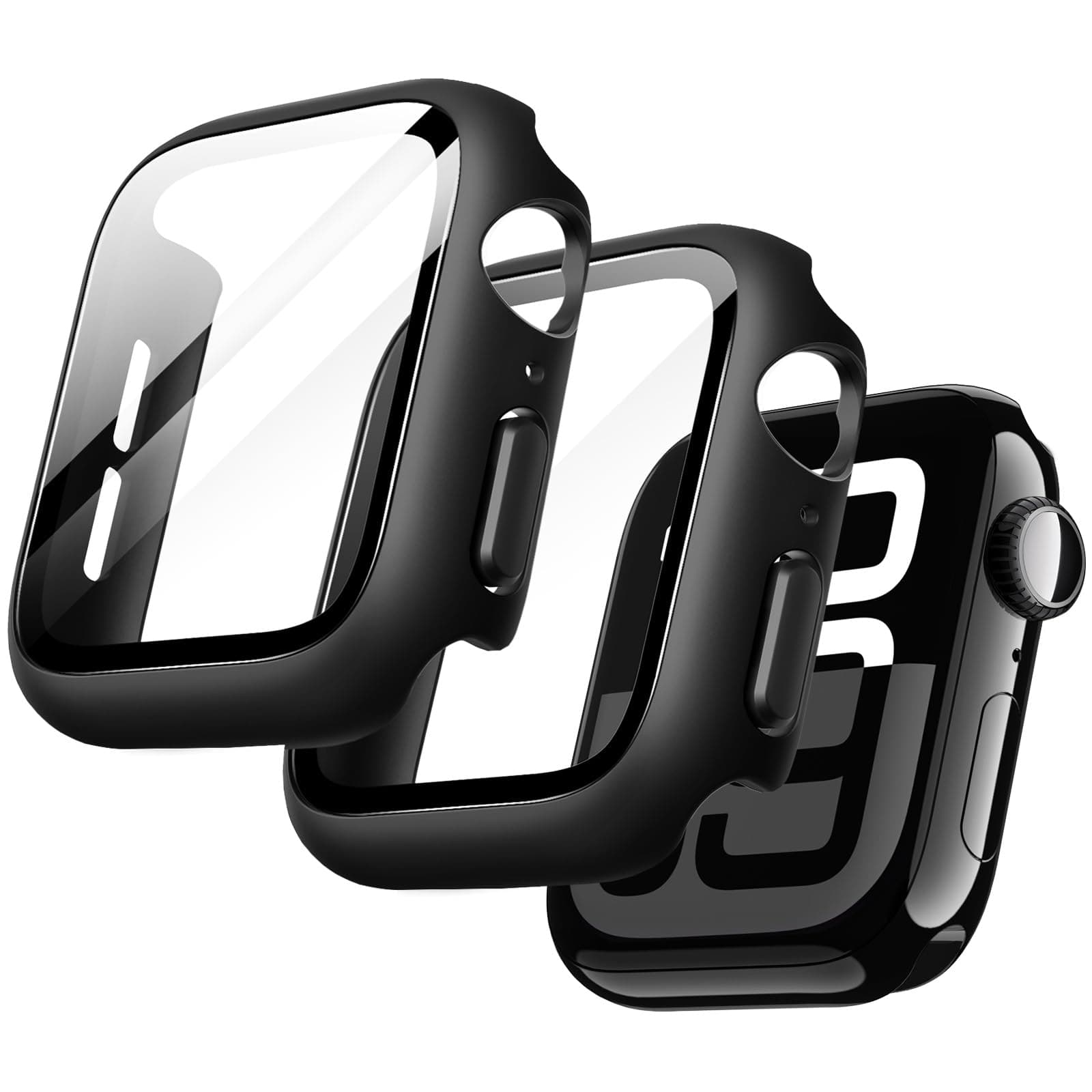 JETech Case with Screen Protector for Apple Watch Series 11/10 42mm, Overall Protective Cover, Built-in Tempered Glass Film High Sensitivity, 2 Pack (Black)